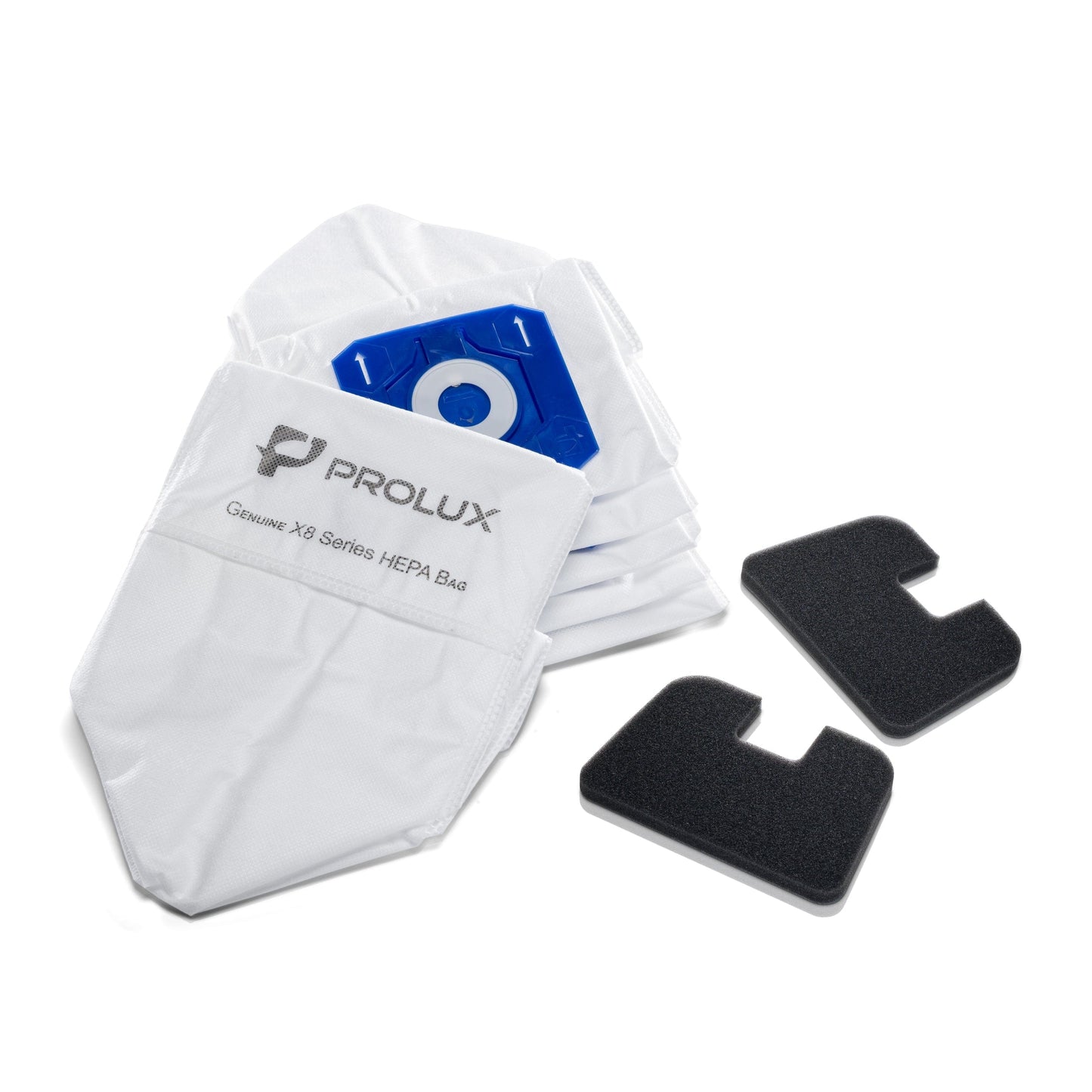 6pk of Bags and 2 Exhaust Filters for the Prolux PLCX8 Backpack Vacuum