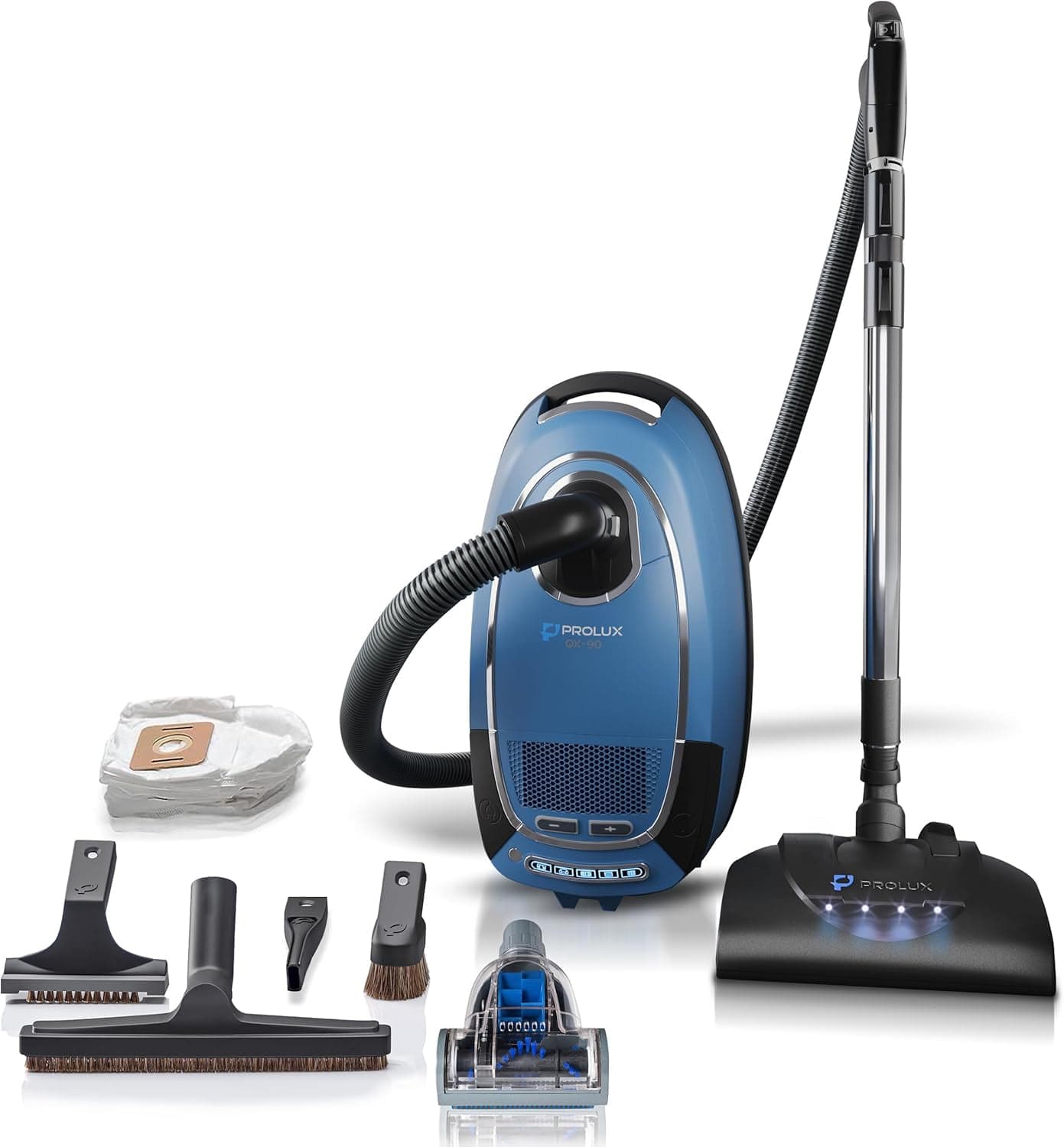 Prolux QX90 Bagged Canister Best Rated HEPA Vacuum with Powerhead
