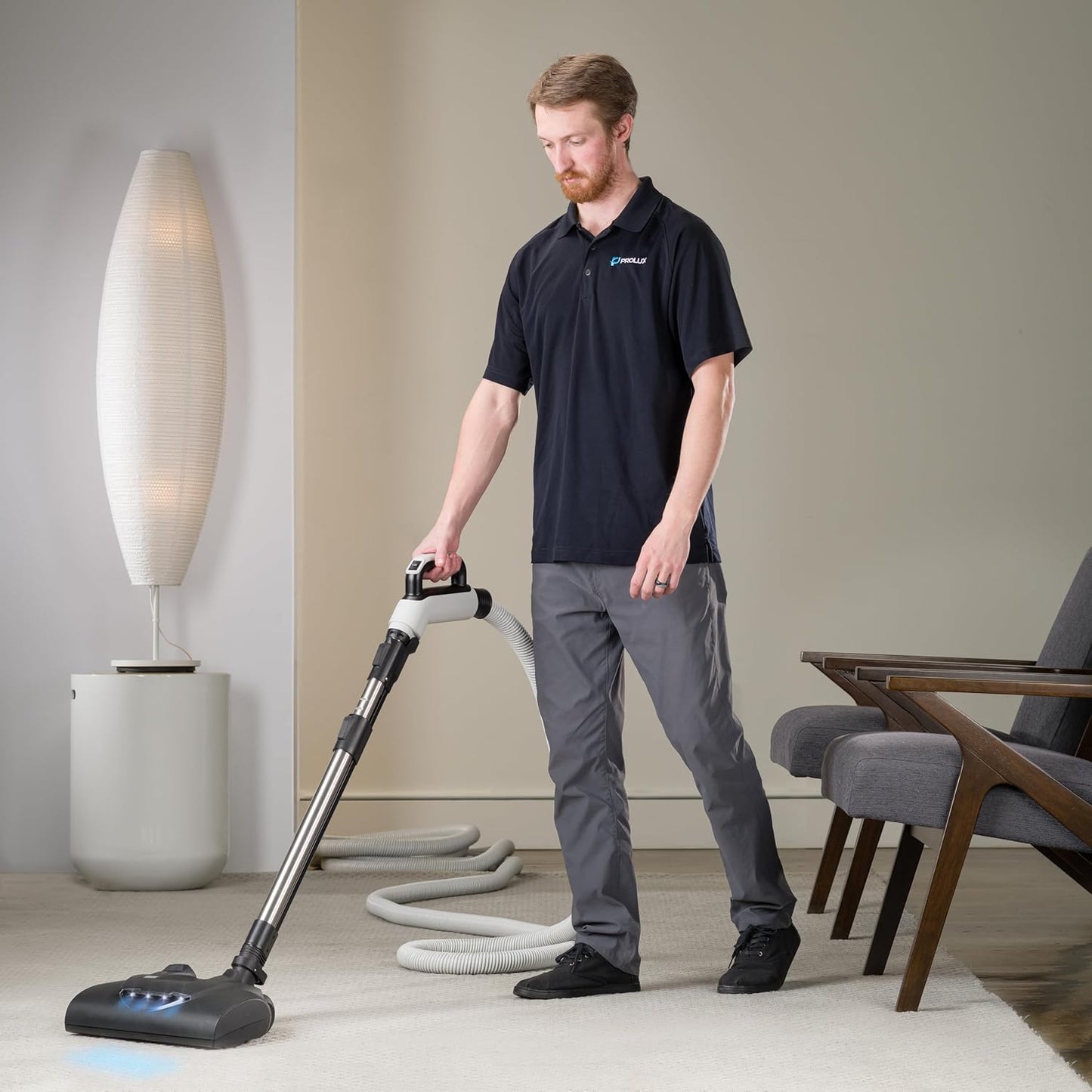 Premium Prolux 35 ft Universal Central Vacuum Hose Kit With Wessel Werk Power Nozzle