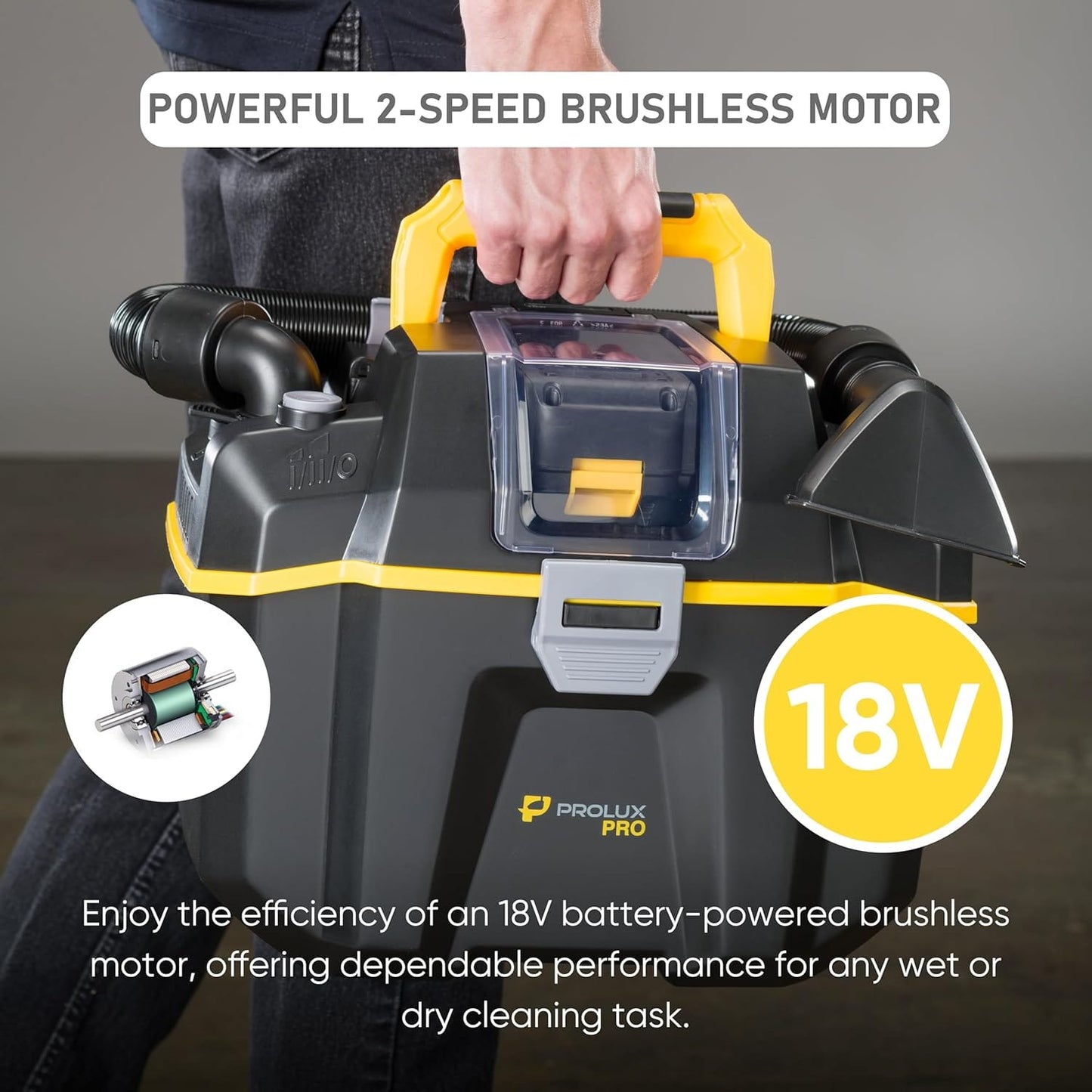 Prolux Surge Cordless Commercial Wet/Dry Tool & Travel Vacuum