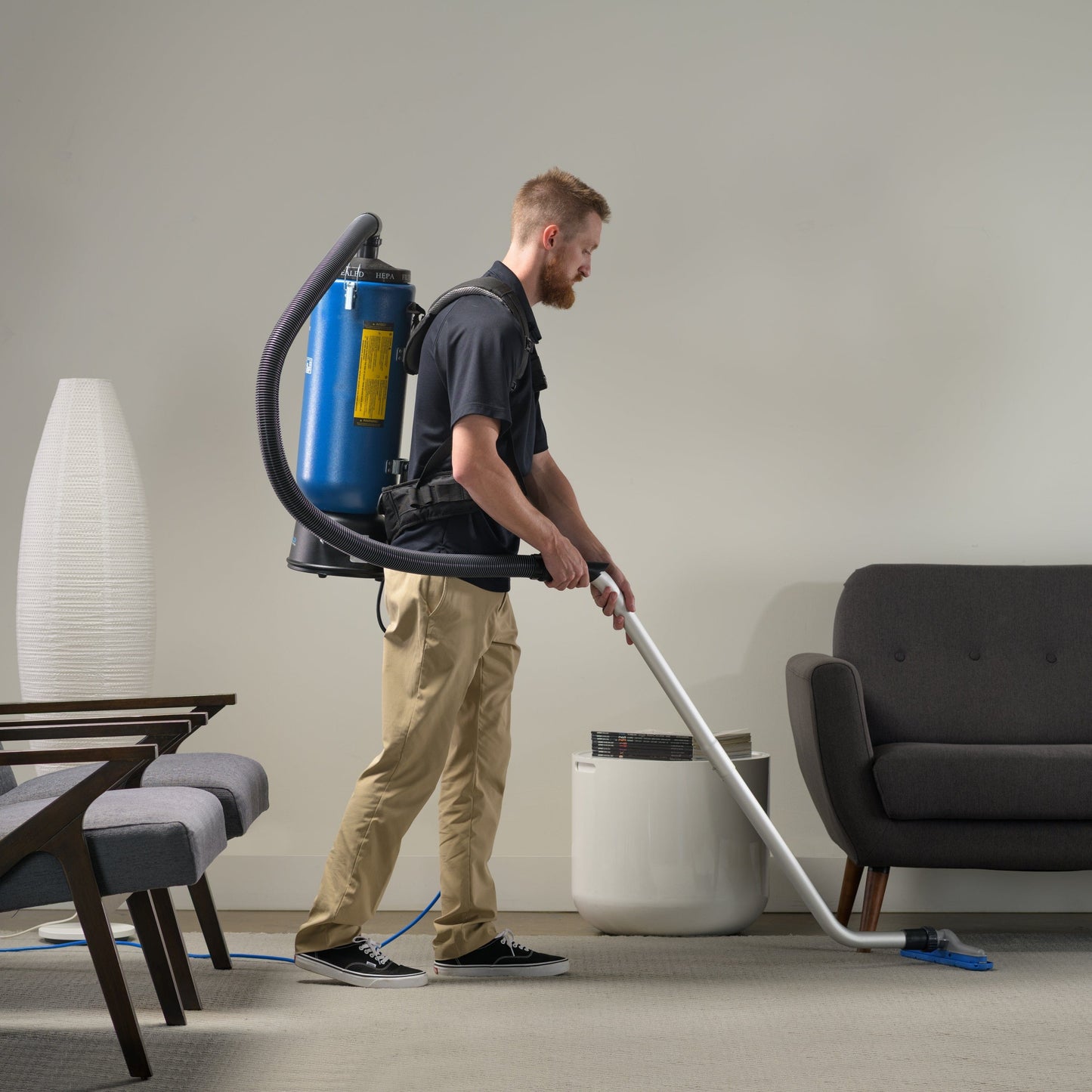 Blue Prolux 10 Quart Commercial Backpack Vacuum with 5 year warranty