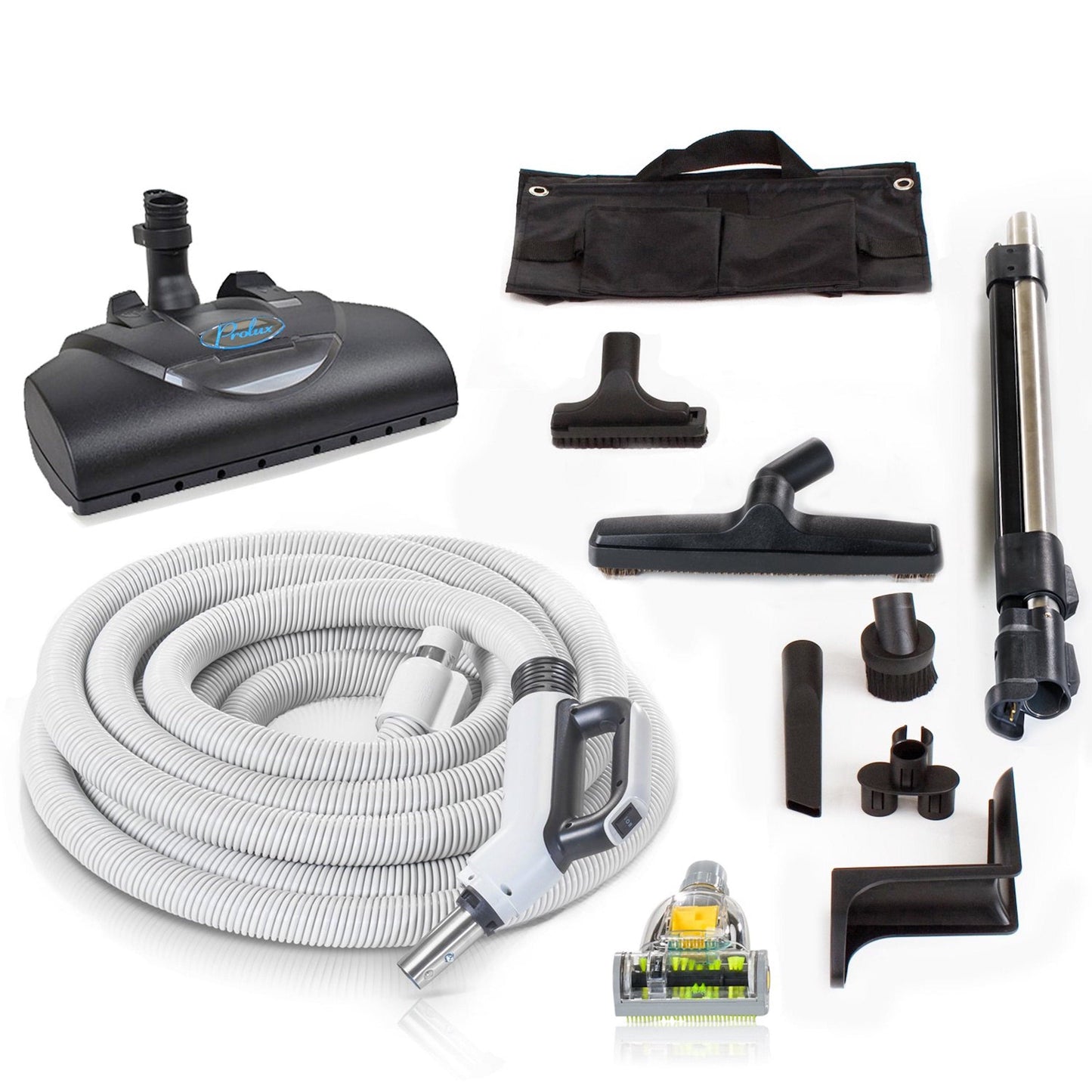 Premium Prolux 35 ft Universal Central Vacuum Hose Kit With Wessel Werk Power Nozzle