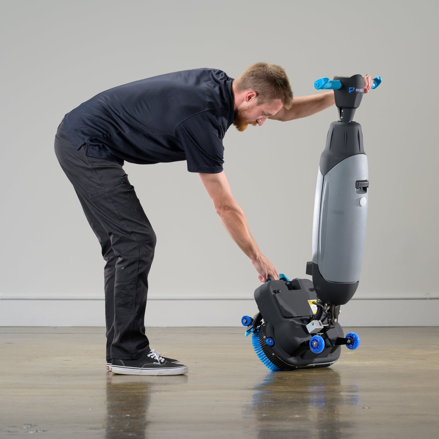 Prolux PLCC430BN Cordless Commercial Micro Dual Brush Floor Cleaner, Scrubber and Buffer