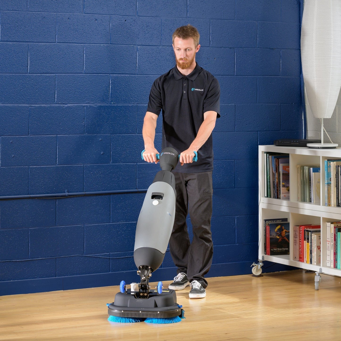 Prolux PLCC430BN Cordless Commercial Micro Dual Brush Floor Cleaner, Scrubber and Buffer