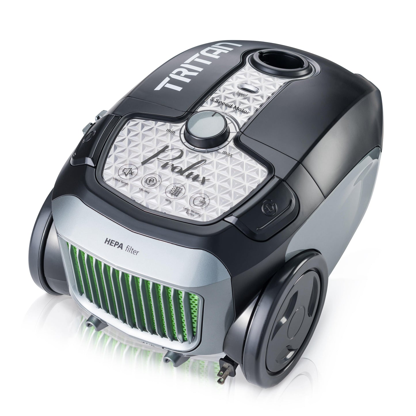 Powerful Prolux Tritan Canister Vacuum with Sealed HEPA Filtration and 12 Amp Motor