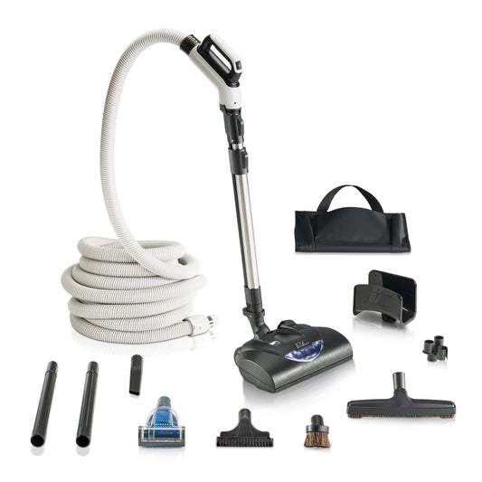 Premium Prolux 35 ft Universal Central Vacuum Hose Kit With Wessel Werk Power Nozzle