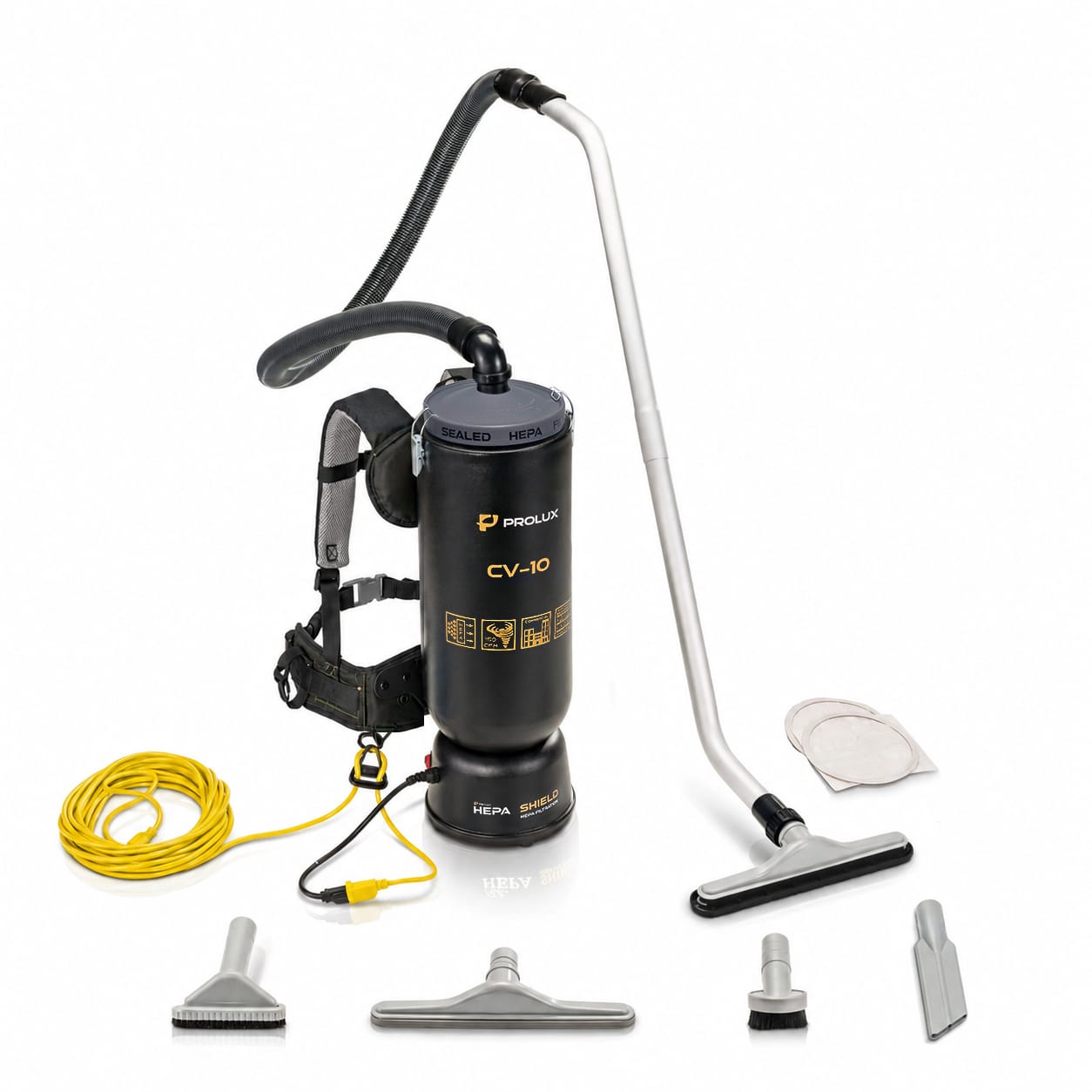 Powerful Lightweight Prolux PLC10 10qt Backpack Vacuum w/ 1 1/2" Tool Kit and 5 YR Warranty