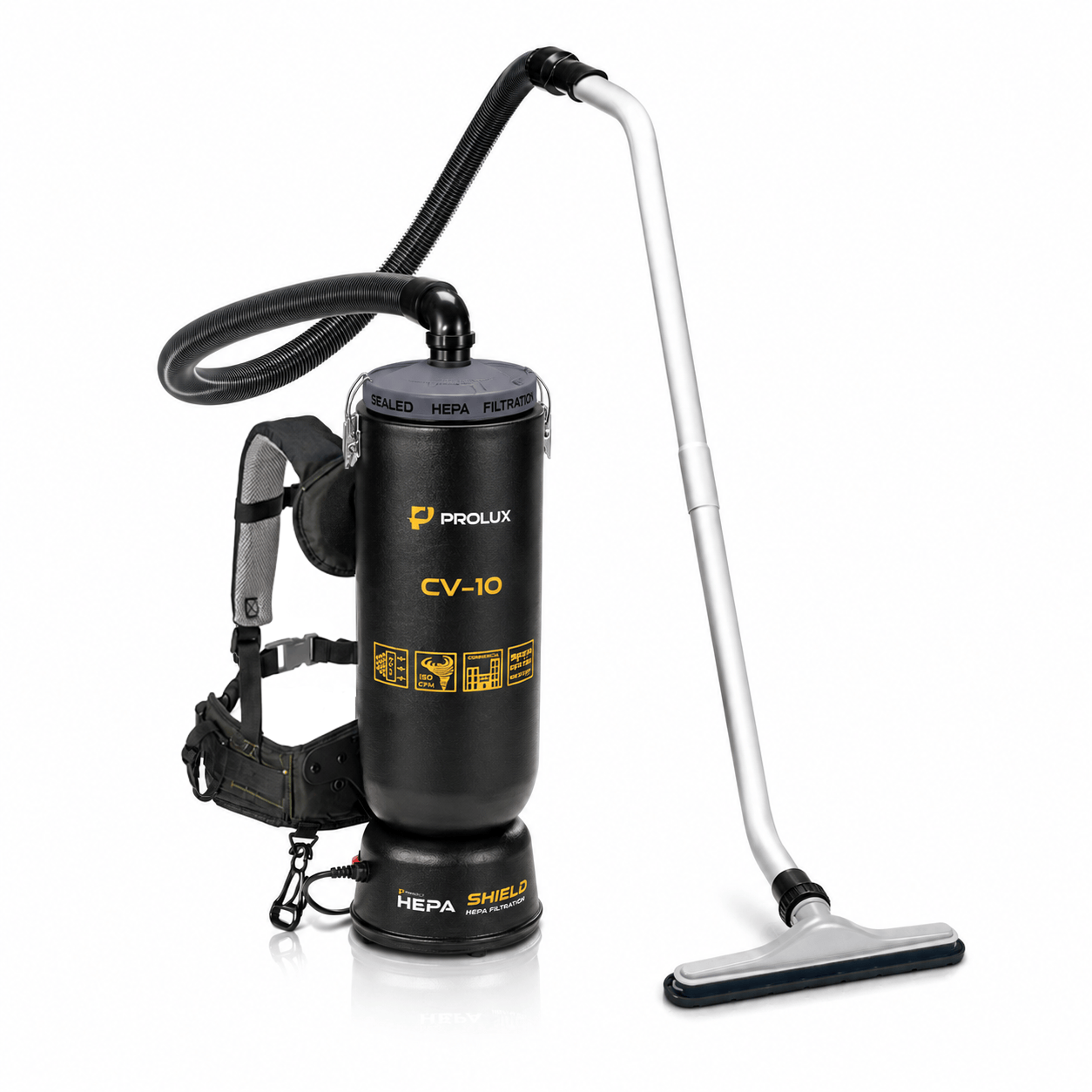 Powerful Lightweight Prolux PLC10 10qt Backpack Vacuum w/ 1 1/2" Tool Kit and 5 YR Warranty