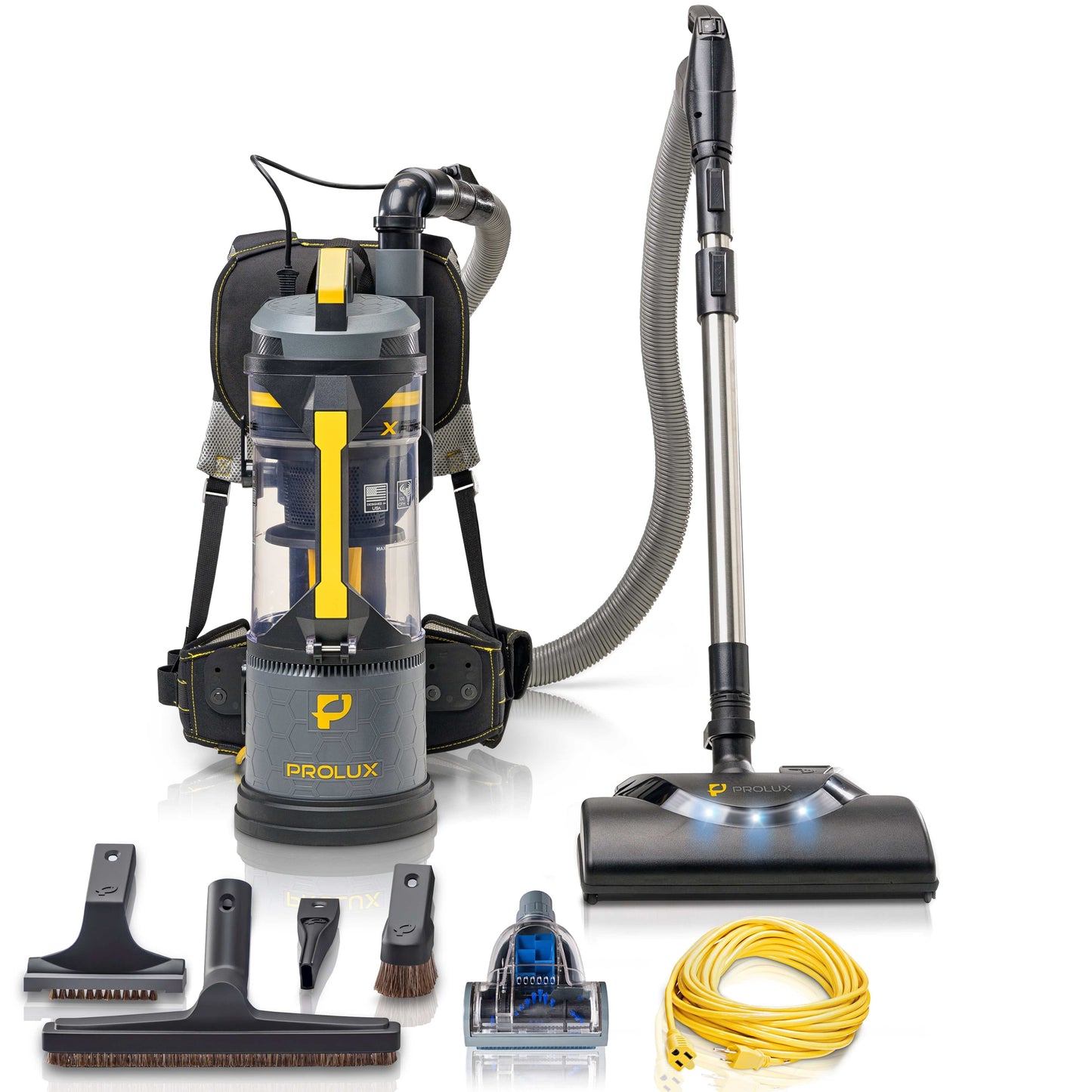 Prolux XForce Pro Commercial Bagless Backpack Vacuum with Electric Power Nozzle