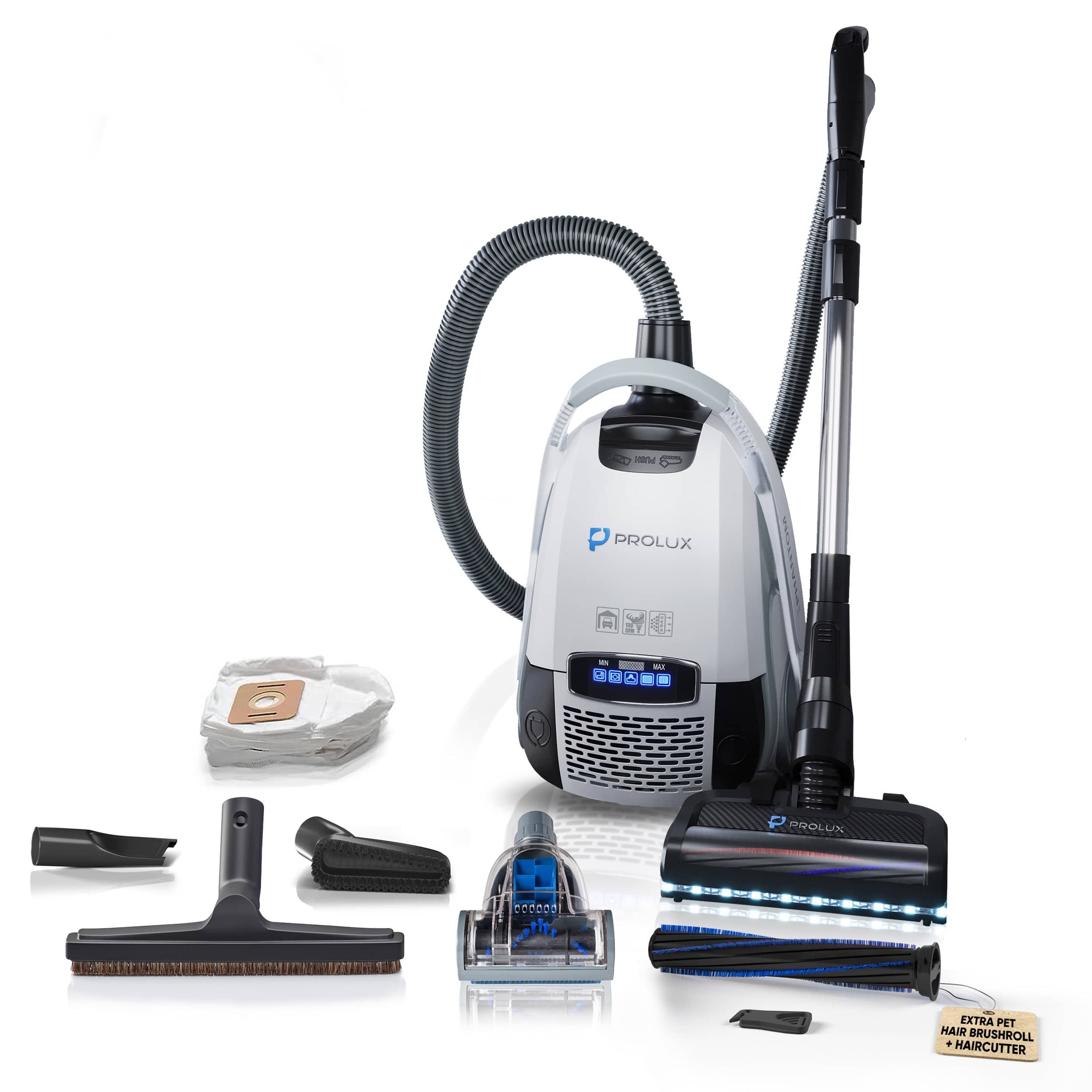Prolux Phantom Bagged Canister Deep Cleaning PET Vacuum with Powerhead