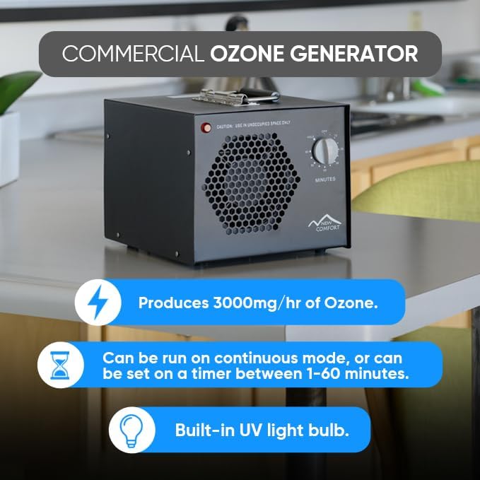 New Comfort Commercial Air Purifier Cleaner Ozone Generator with UV and 3 Year Warranty by Prolux
