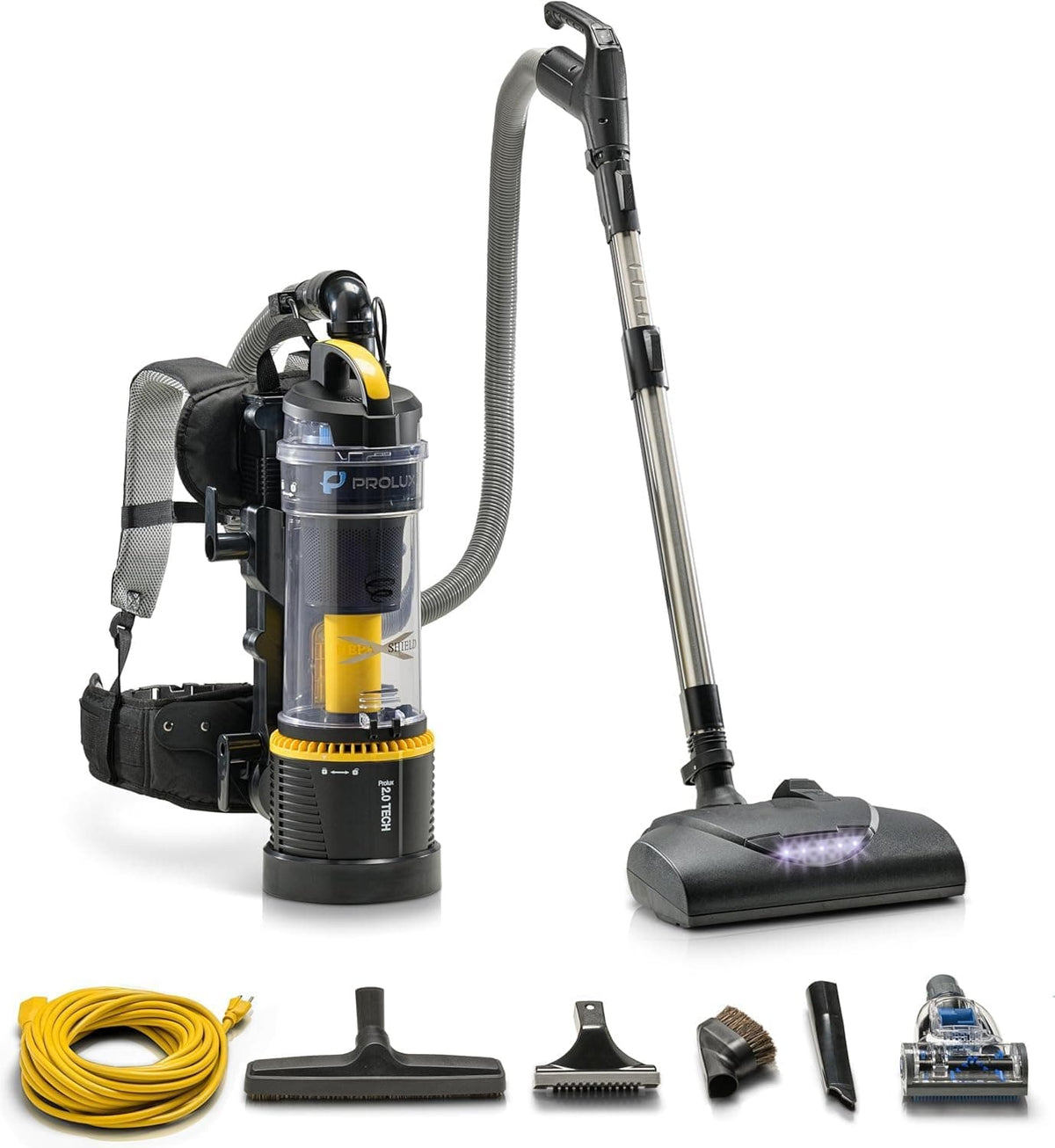 Demo Prolux 2.0 Commercial Bagless Upright Backpack Vacuum Commercial Power Nozzle Kit