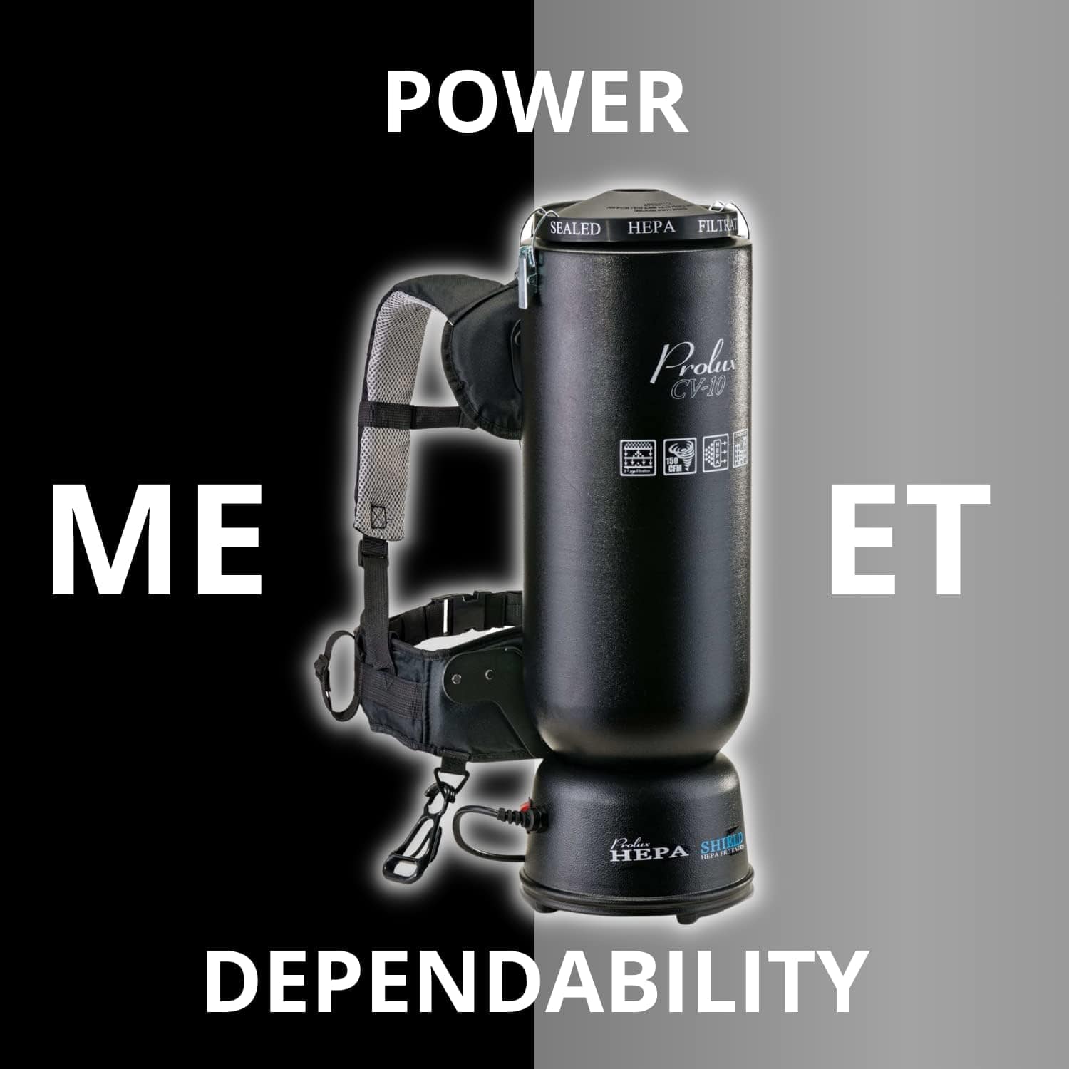 Powerful Lightweight Prolux PLC10 10qt Backpack Vacuum w/ 1 1/2