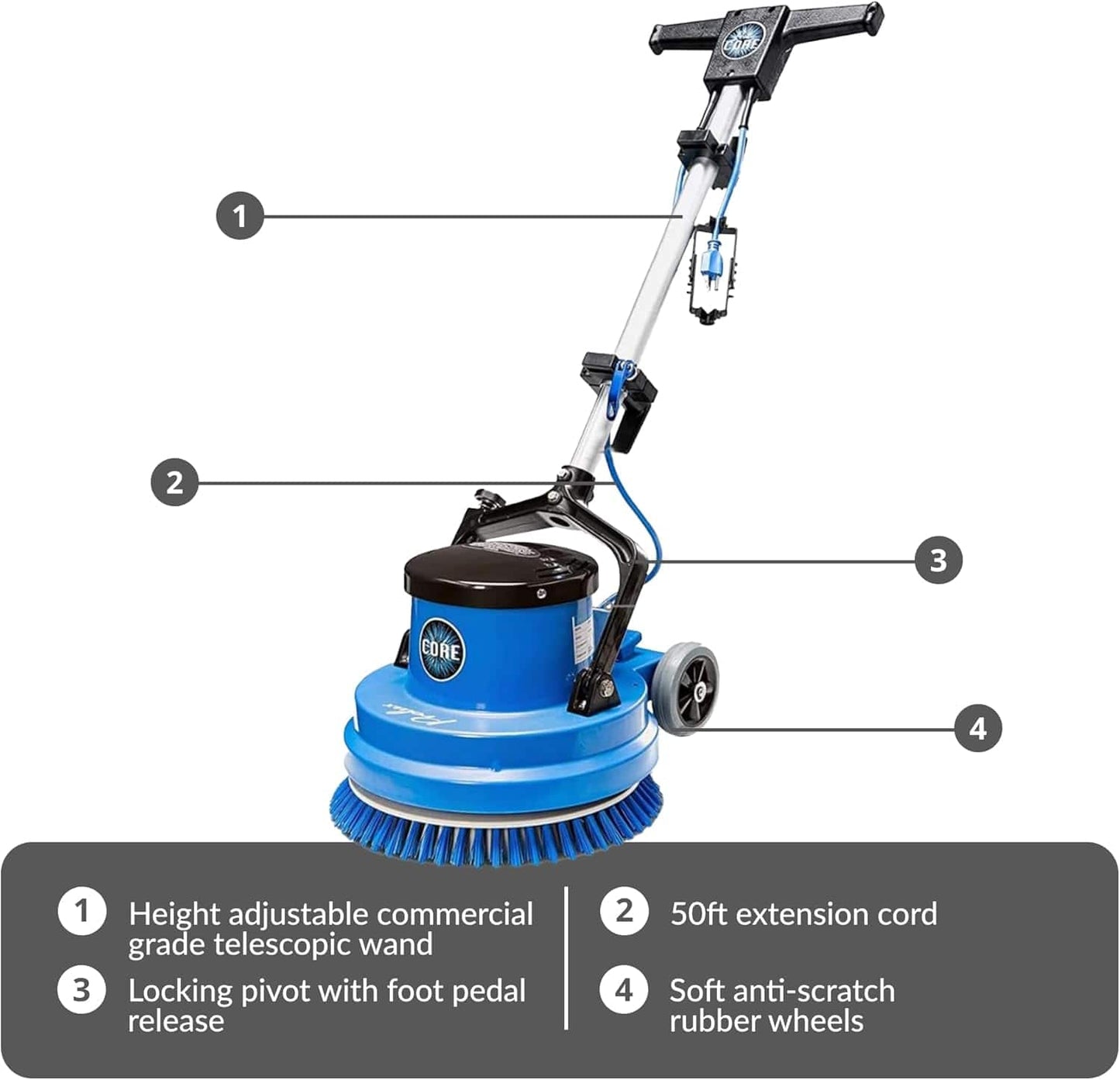 Prolux Core 15" Heavy Duty Single Pad Commercial Polisher Floor Buffer Machine Scrubber