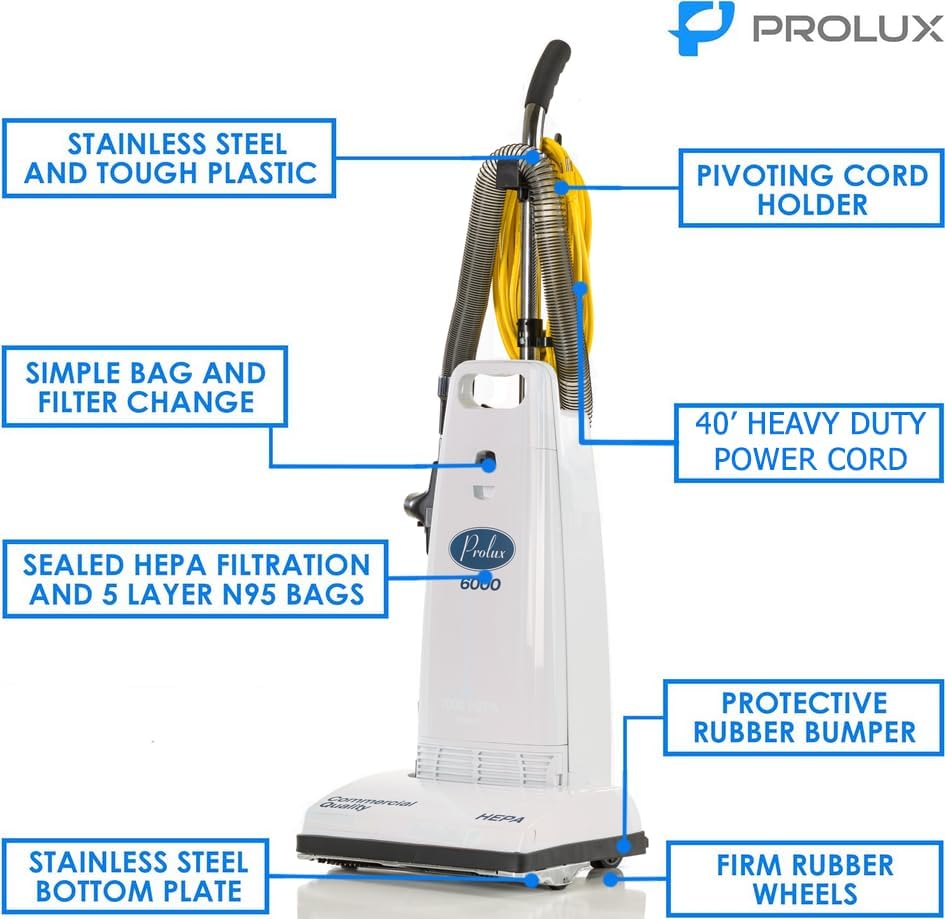 Prolux 6000 Commercial Upright Vacuum With On Board Tools