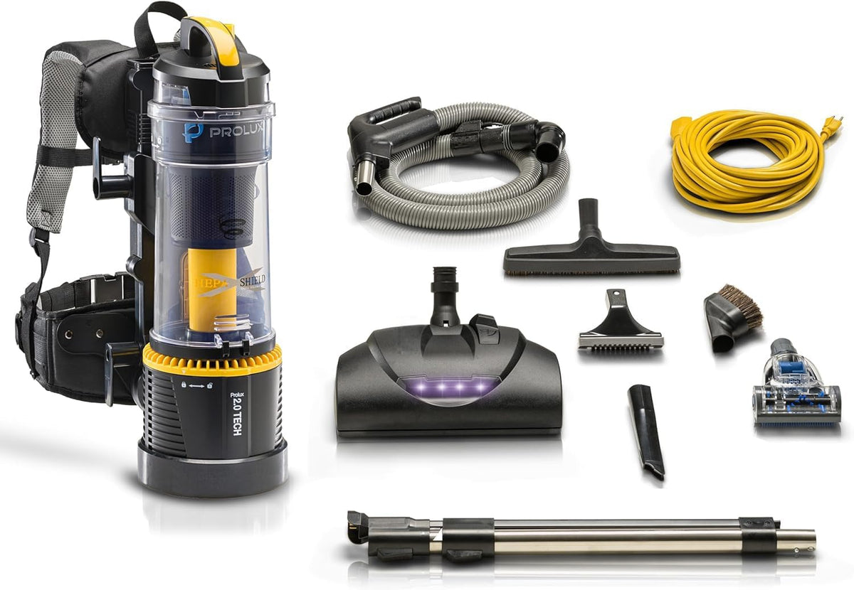 Demo Prolux 2.0 Commercial Bagless Upright Backpack Vacuum Commercial Power Nozzle Kit