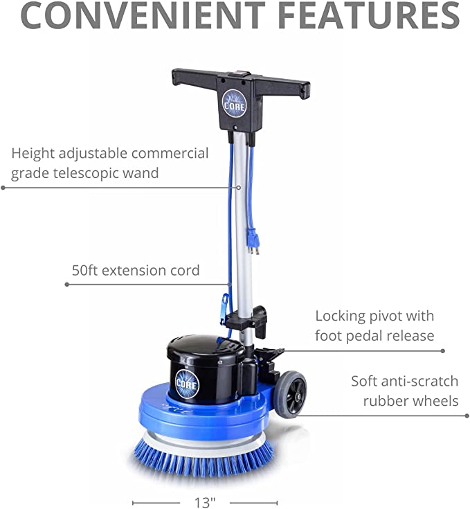 Prolux PLC13L 13" Heavy Duty Commercial Polisher Floor Buffer Machine Scrubber and 5 Pads