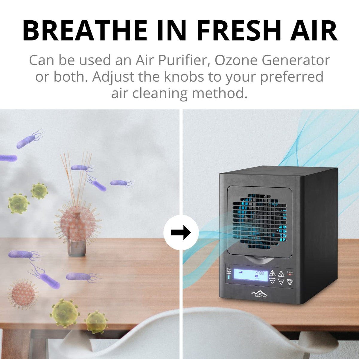 New Comfort PLCOZBL3K 6 Stage Ozone Generating Air Purifier with Remote by Prolux