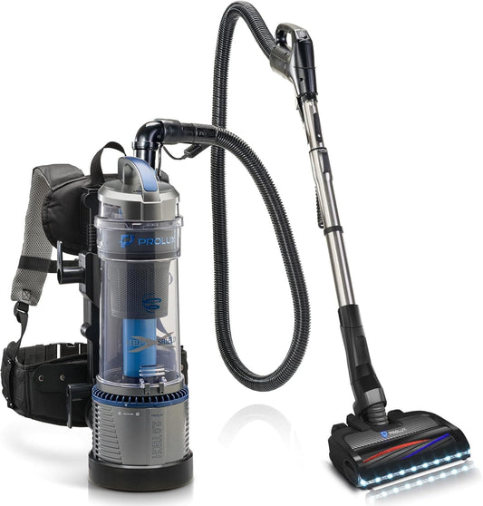 Lightweight Prolux 2.0 Bagless Upright Backpack Vacuum w/ Electric Powerhead Kit and 5 YR Warranty