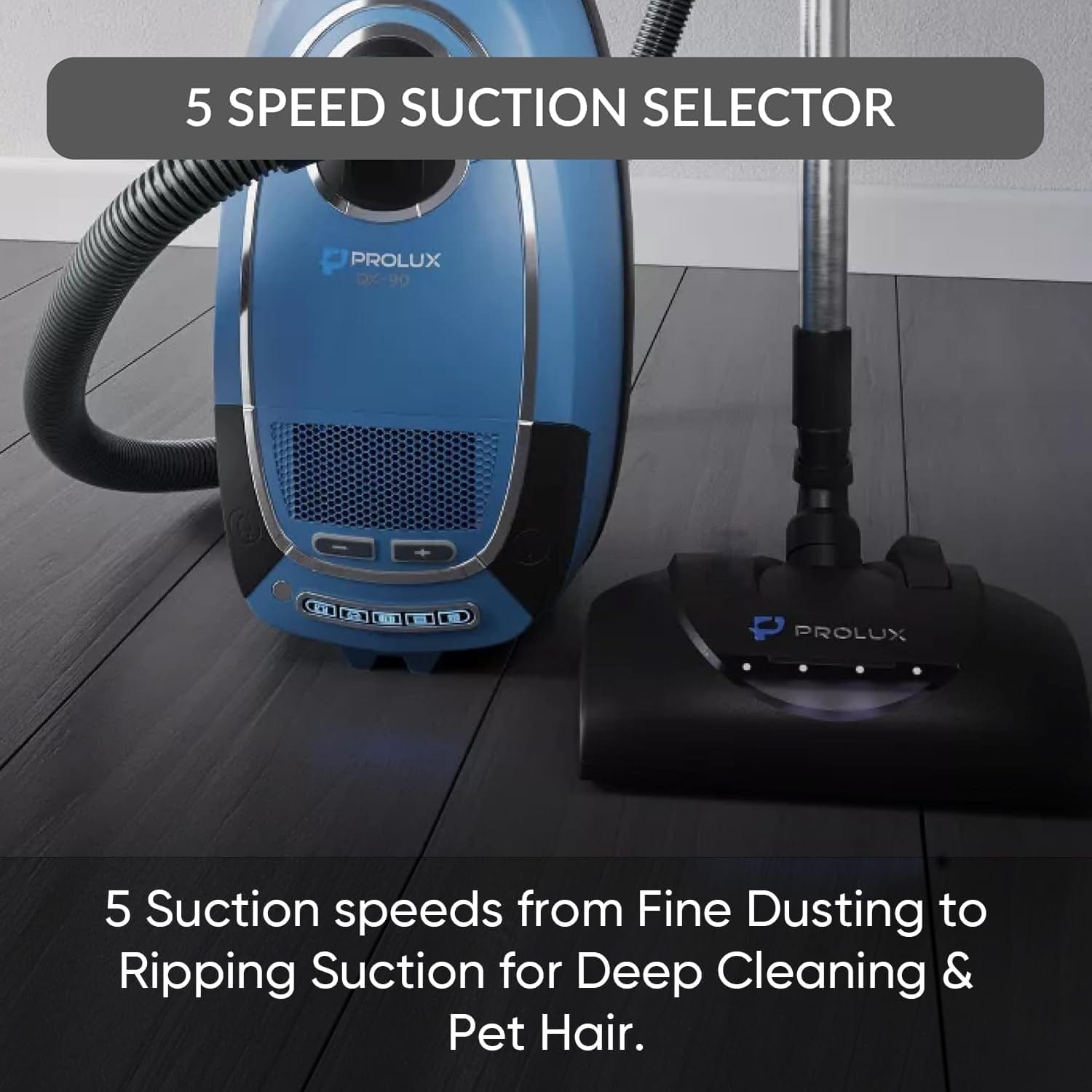 Prolux QX90 Bagged Canister Best Rated HEPA Vacuum with Powerhead