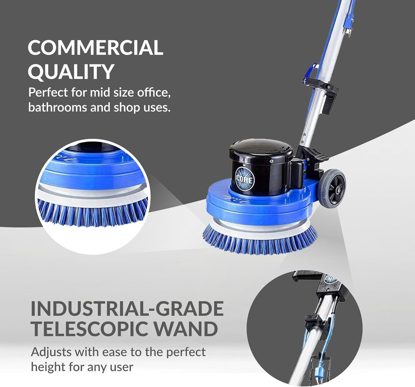 Prolux Core 13" Heavy Duty Commercial Polisher Floor Buffer Machine Scrubber and 5 Pads