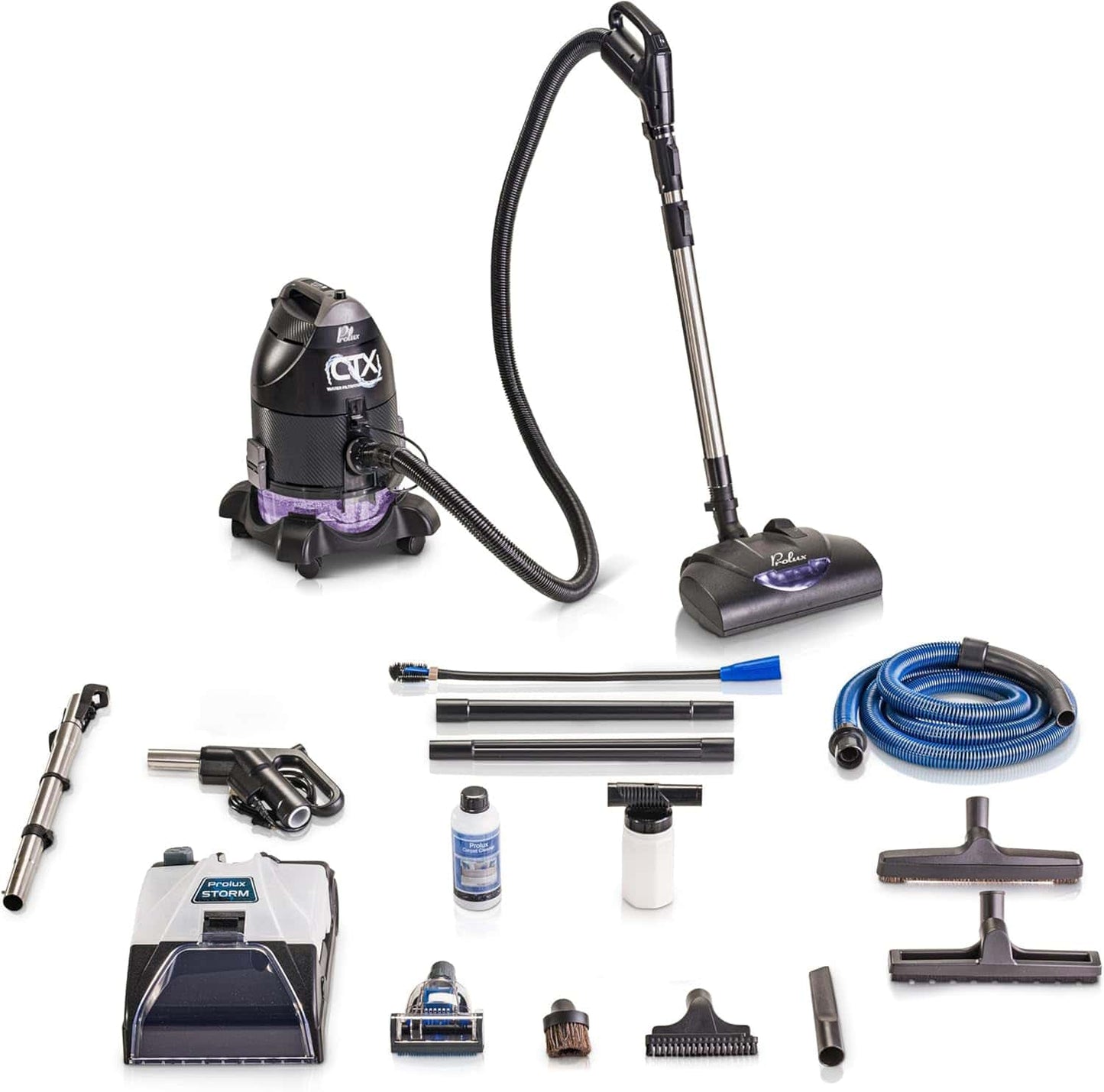 Prolux CTX ELITE Water Filtration Bagless Canister Vacuum Cleaner w/ Prolux Storm Shampooer Kit