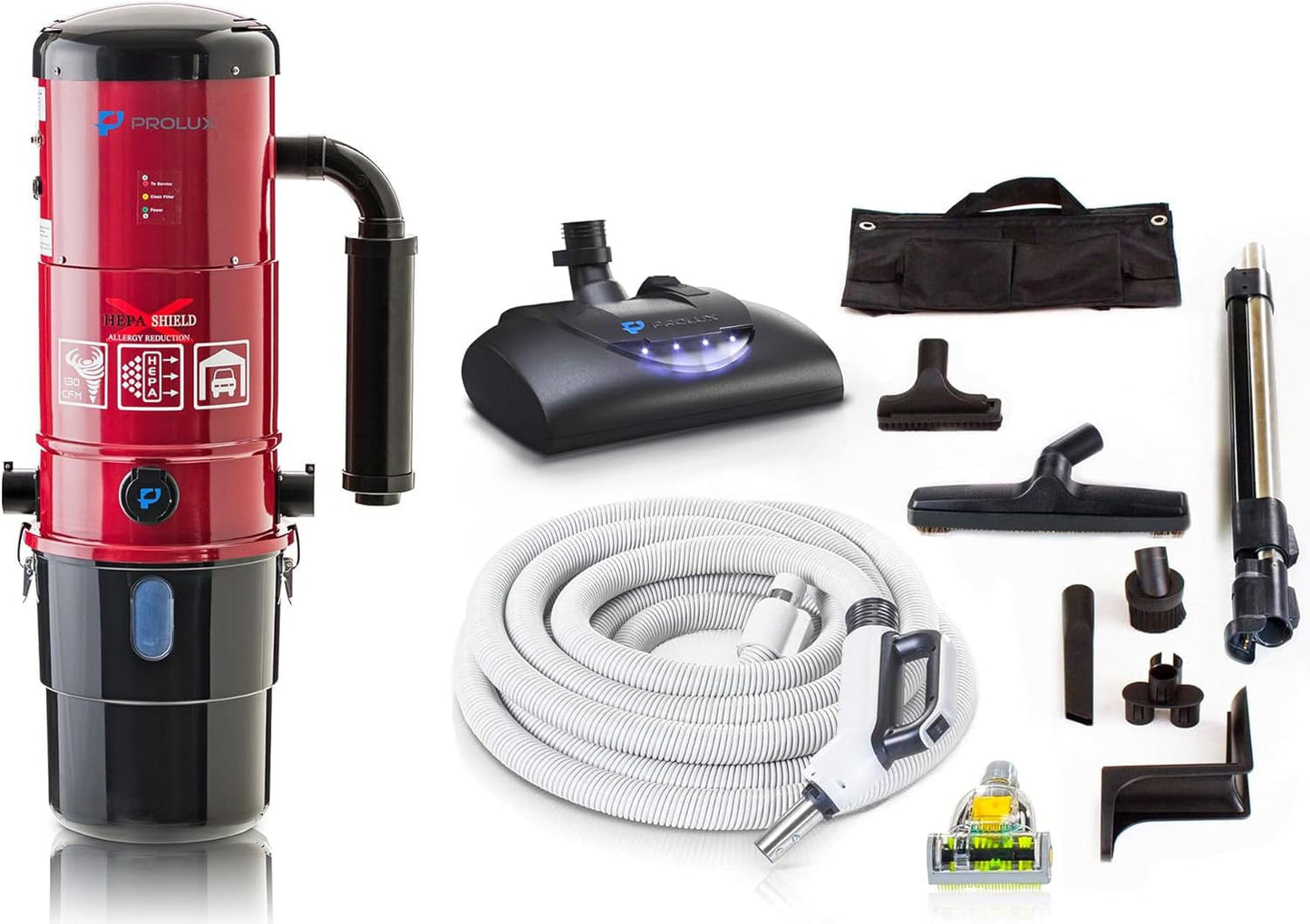Prolux PLCCV12Kr Complete Central Vacuum Unit System with Prolux Electric Hose Power Nozzle Kit and 25 Year Warranty