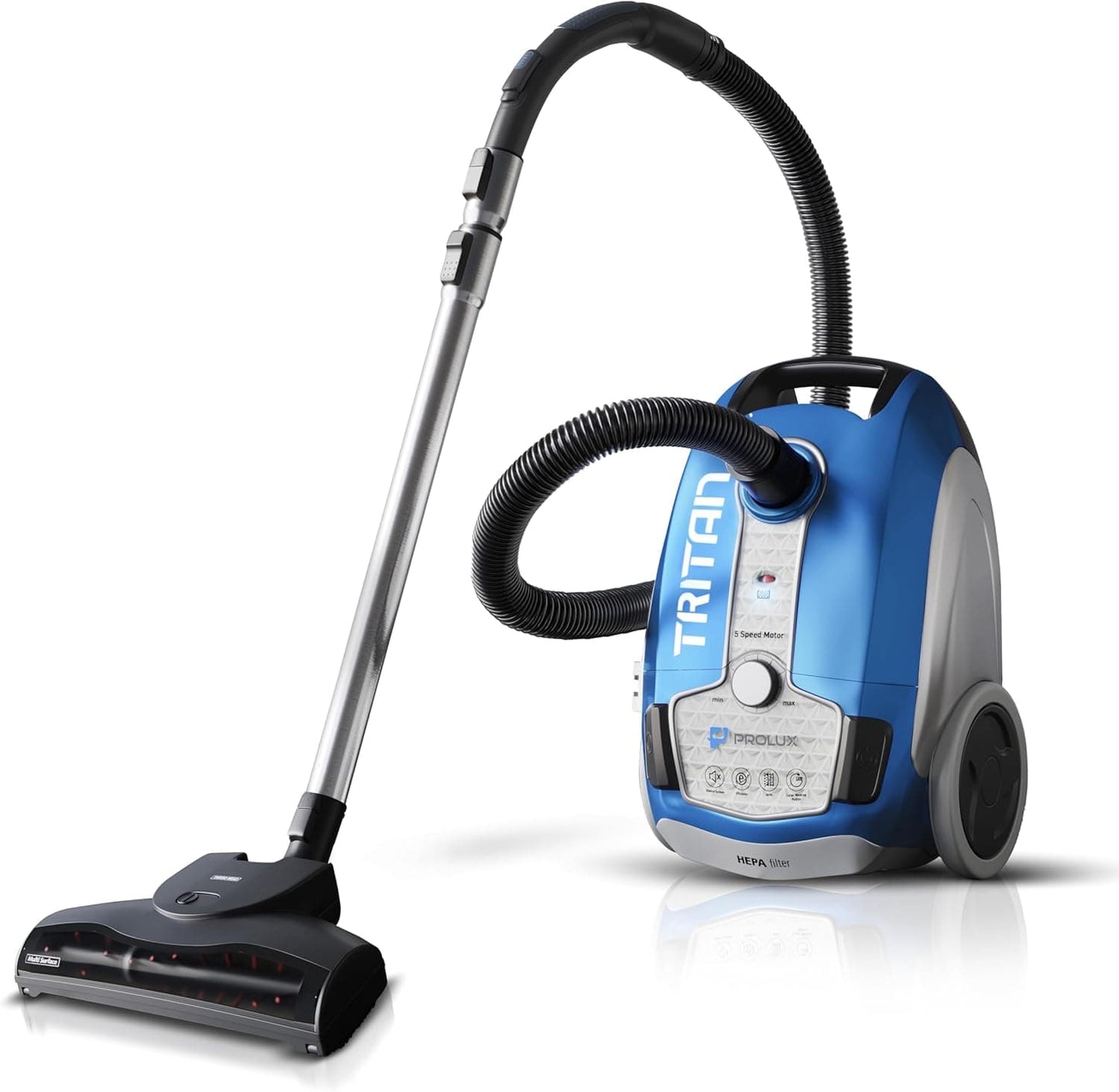 Prolux Tritan Canister Vacuum with Sealed HEPA Filtration and 12 Amp Motor