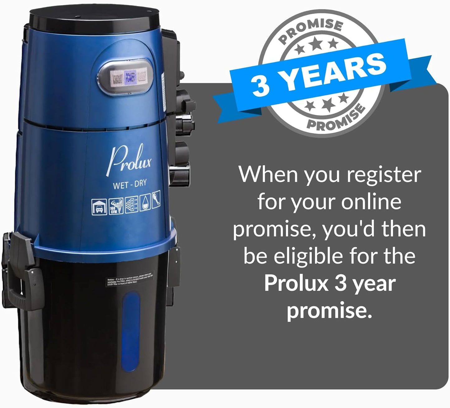 Blue Prolux Wet/Dry Garage Vacuum, Shampooer, Blower and Detailer