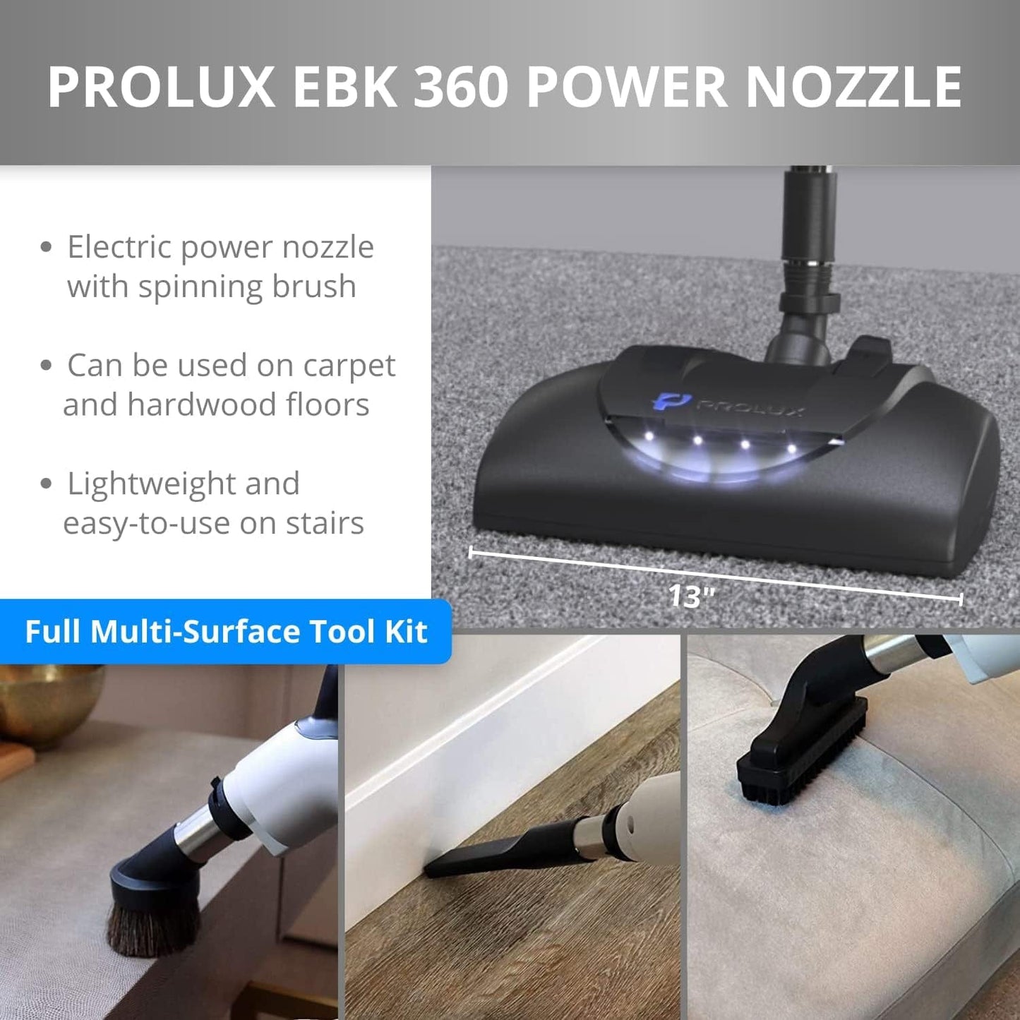 Prolux PLCCV12K Complete Central Vacuum Unit System with Prolux Electric Hose Power Nozzle Kit and 25 Year Warranty
