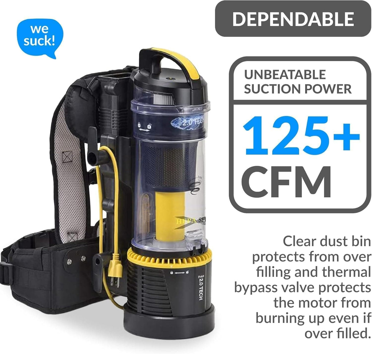 Demo Prolux 2.0 Commercial Bagless Upright Backpack Vacuum Commercial Power Nozzle Kit