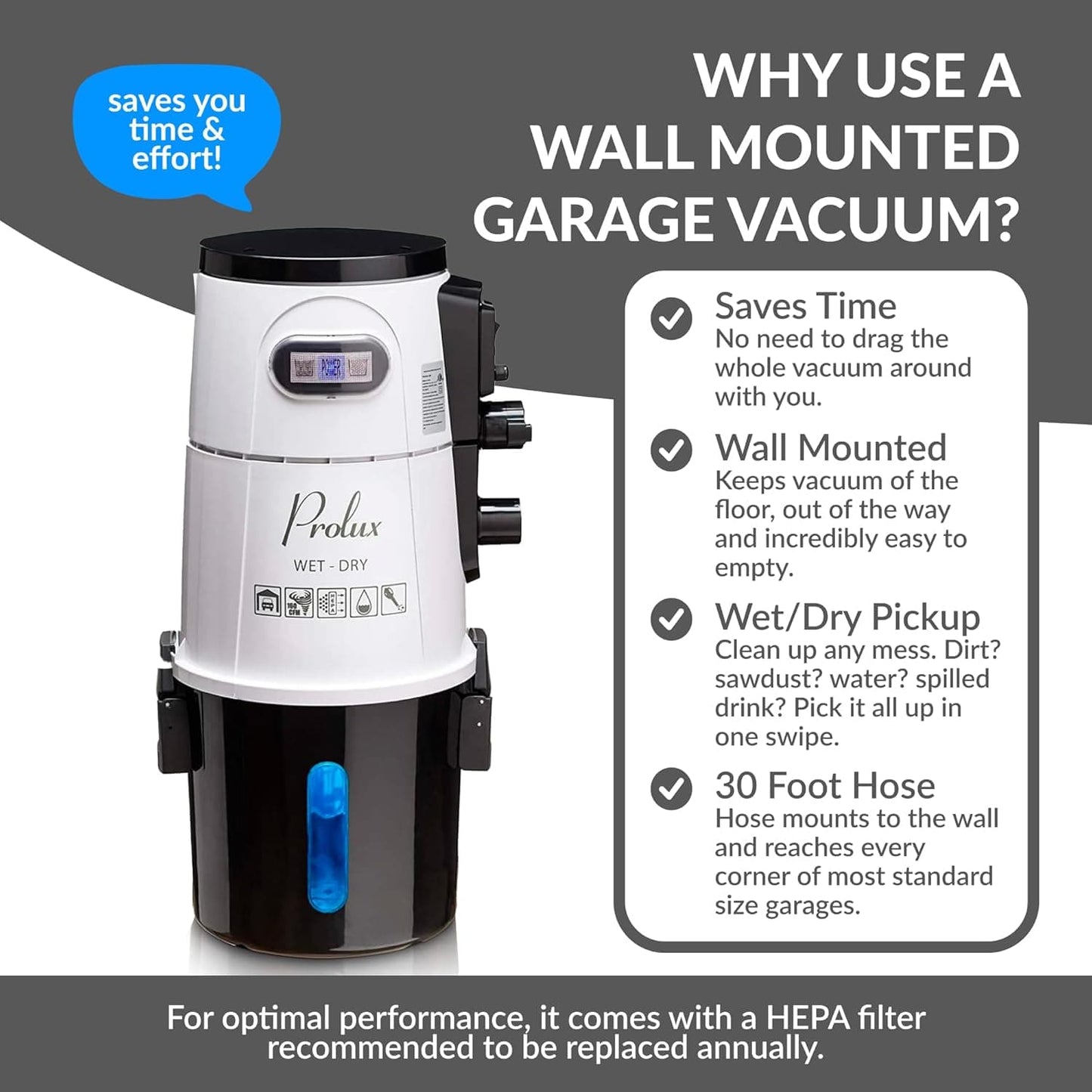 Prolux Wet/Dry Garage Vacuum, Shampooer, Blower and Detailer