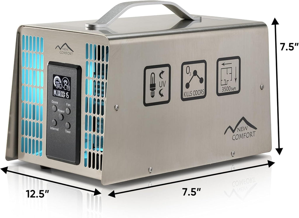New Comfort Stainless Steel 6,000 to 14,000 mg/hr Commercial Ozone Generator and Air Purifier