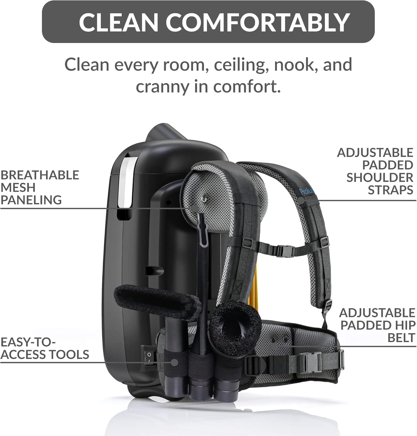 Prolux X8 Pro Commercial Backpack Vacuum w/ Deluxe 1 1/2" Tool Kit