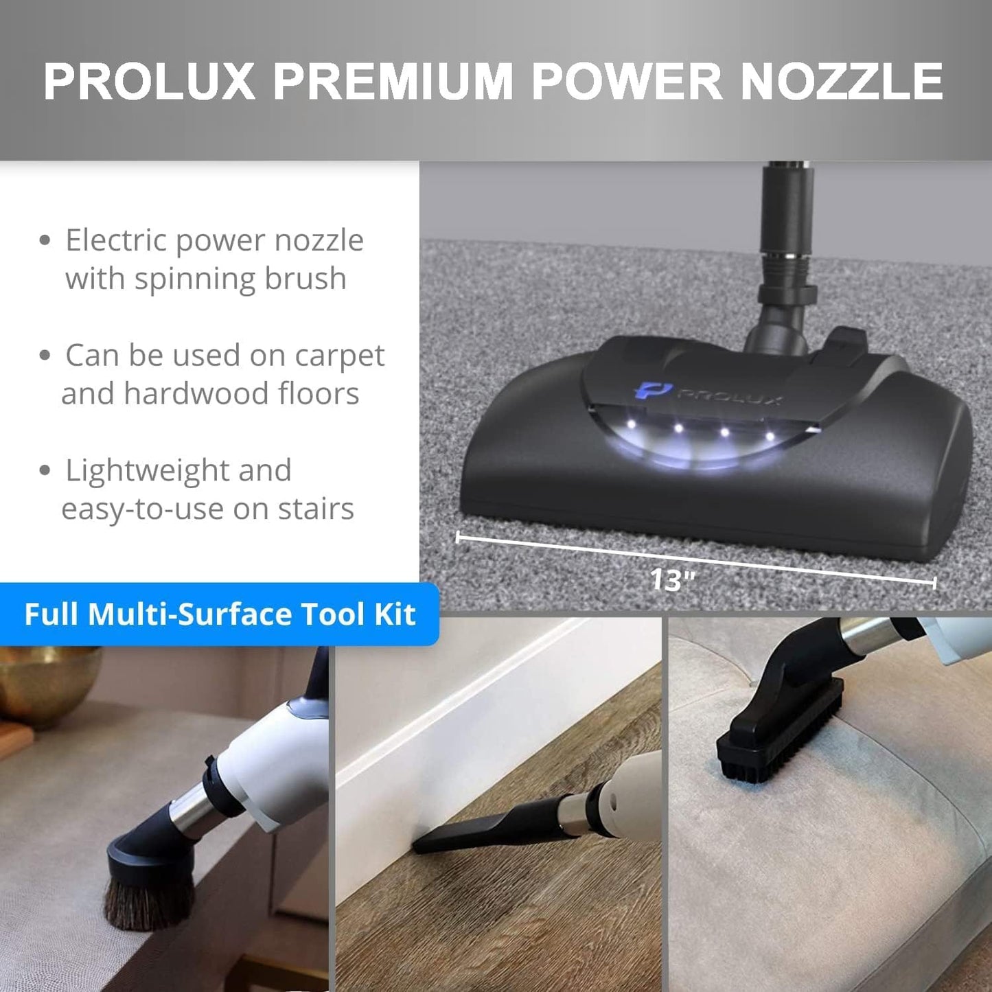 Prolux CV12000 Central Vacuum Unit System with Prolux Electric Hose Power Nozzle Kit and 10 Year Warranty
