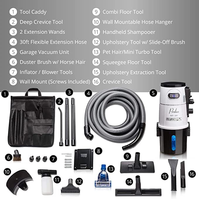 Prolux PLCGV Wet/Dry Garage Vacuum, Shampooer, Blower and Detailer