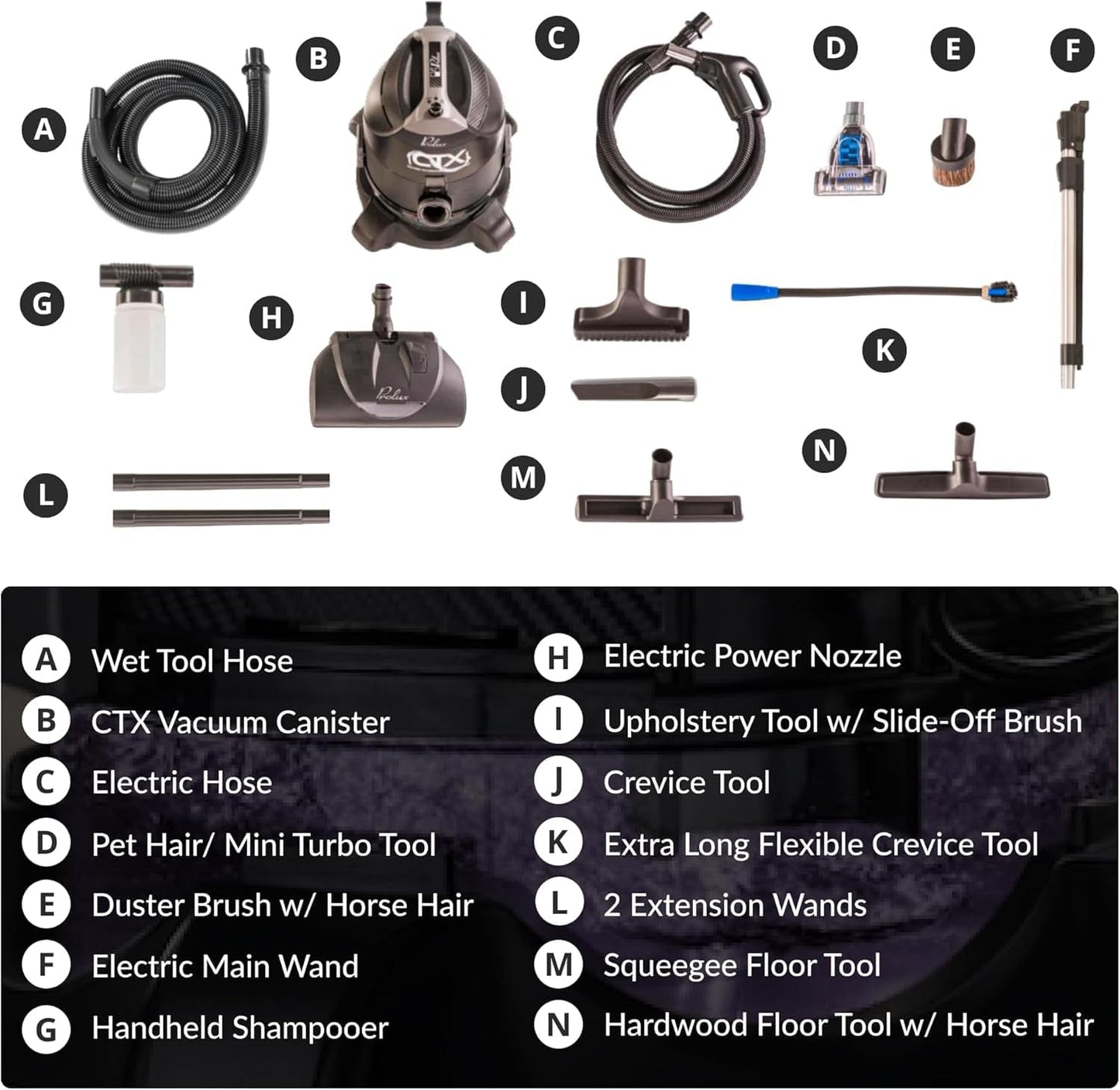 Prolux PLCCTX PRO Water Filtration Bagless Canister Vacuum Cleaner