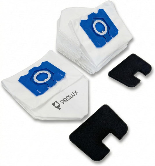 6pk of Bags and 2 Exhaust Filters for the Prolux PLCX8 Backpack Vacuum