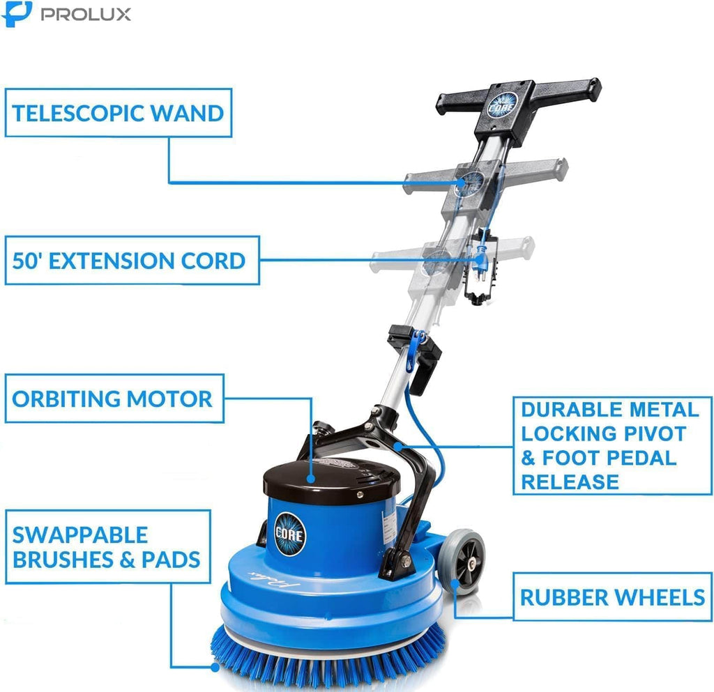 Prolux Core 15" Heavy Duty Single Pad Commercial Polisher Floor Buffer Machine Scrubber Loaded Version