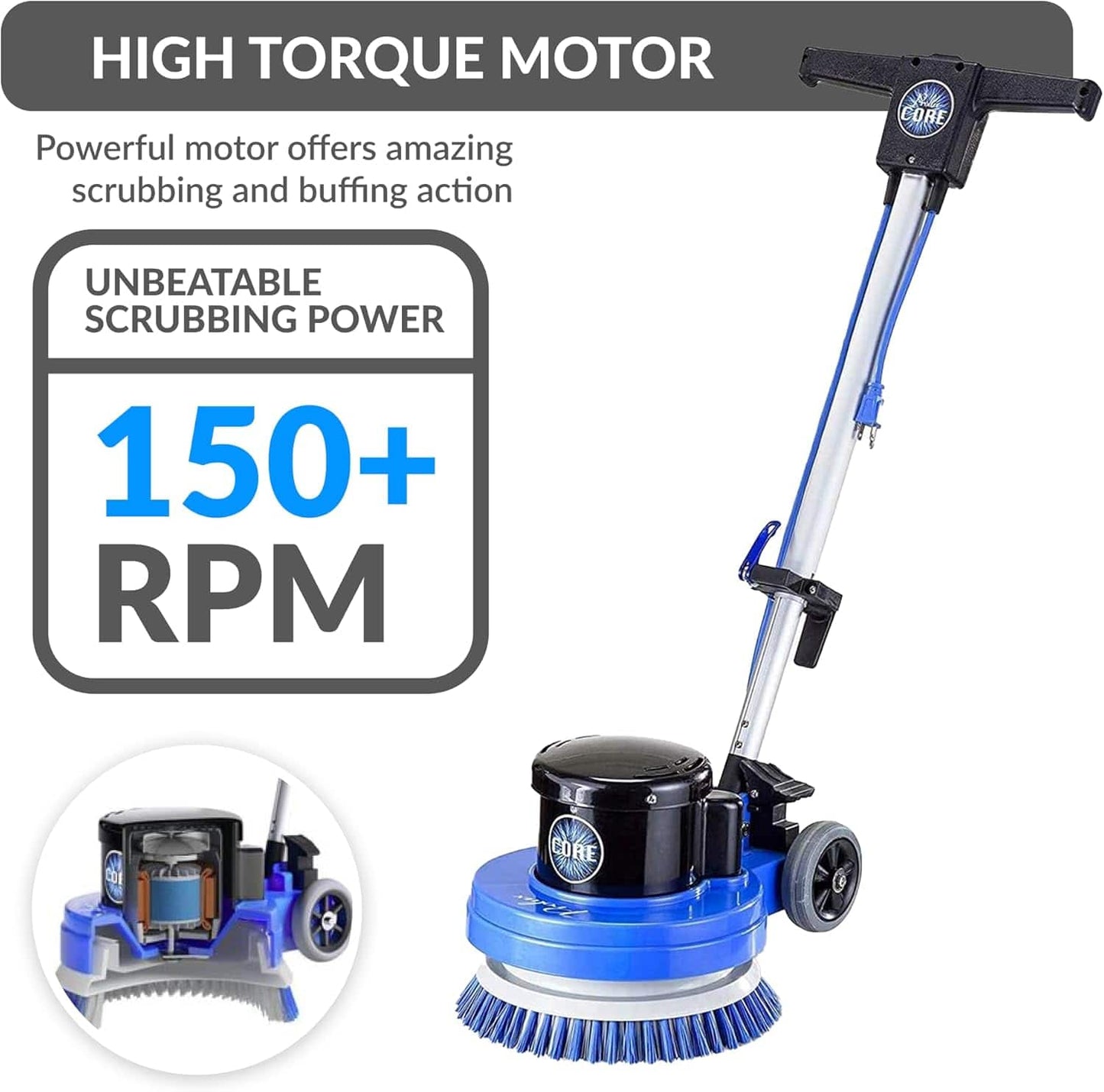 Prolux Core 13" Heavy Duty Commercial Polisher Floor Buffer Machine Scrubber and 5 Pads