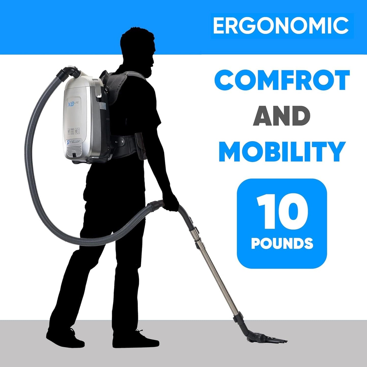Prolux X8 Lite Backpack Vacuum w/ Premium Tool Kit for Light Commercial Use