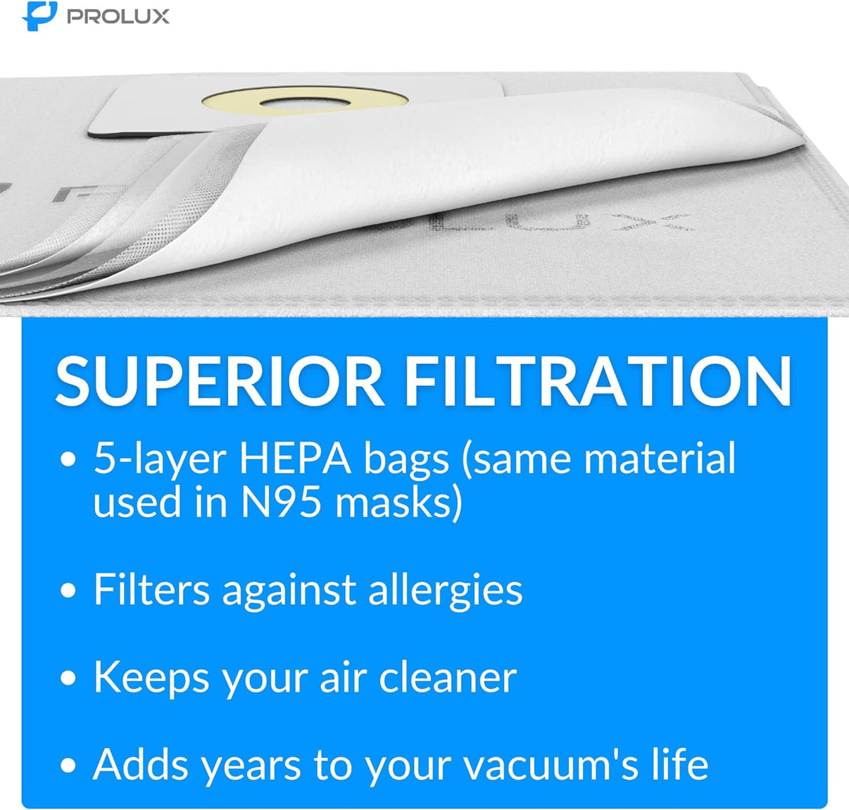 New 10 pack of Bags for Prolux Tritan Vacuum Cleaner Prolux Cleaners