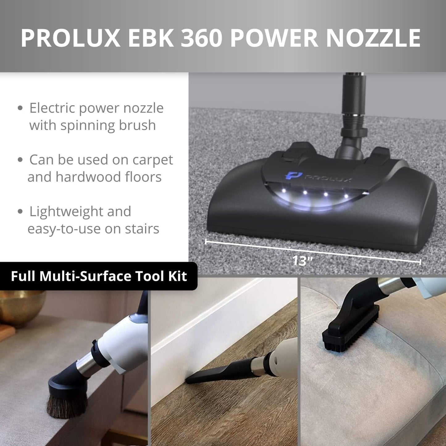 Prolux PLCCV12K Complete Central Vacuum Unit System with Prolux Electric Hose Power Nozzle Kit and 25 Year Warranty