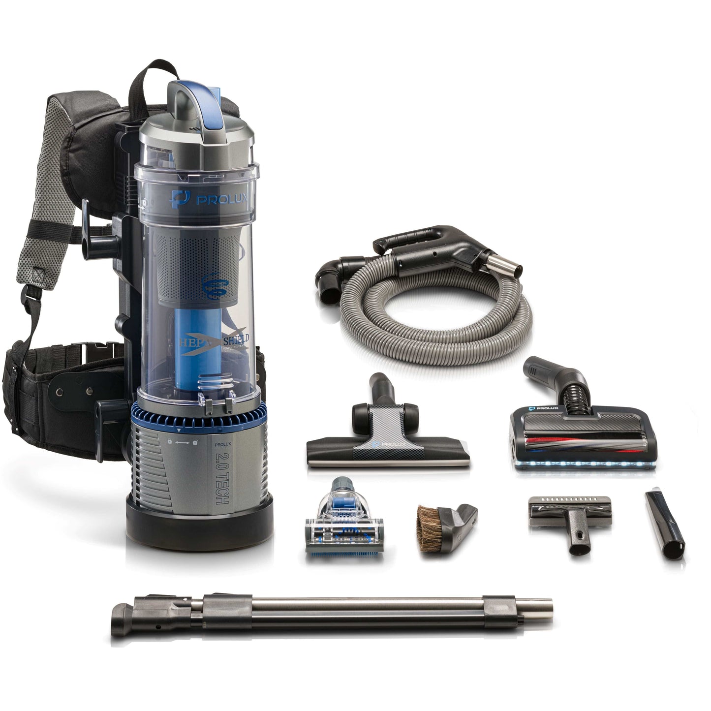 Lightweight Prolux 2.0 Bagless Upright Backpack Vacuum w/ Electric Powerhead Kit and 5 YR Warranty