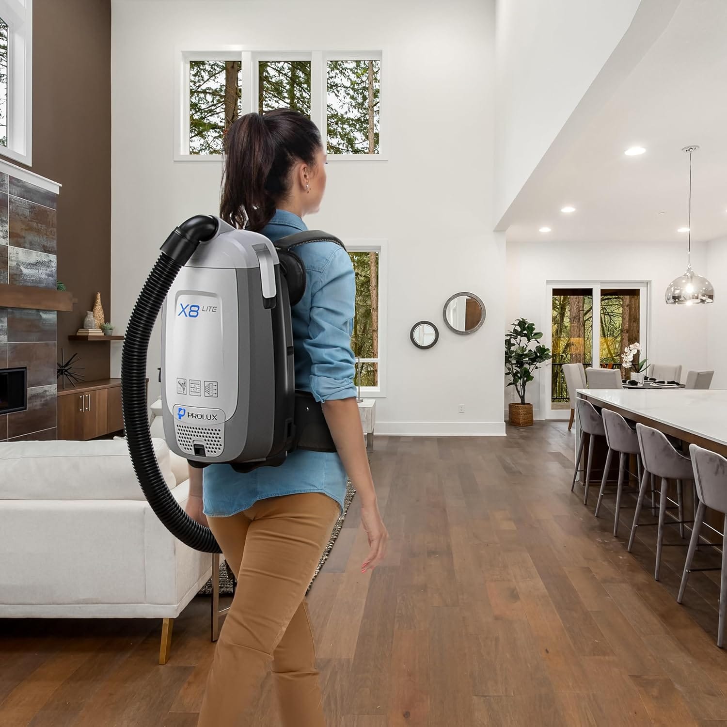 Prolux X8 Lite Backpack Vacuum w/ Premium Tool Kit for Light