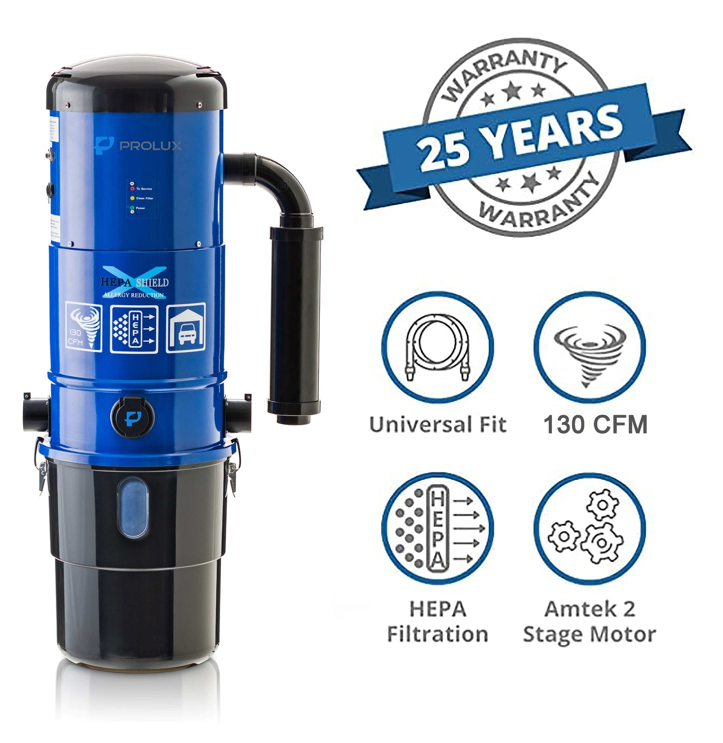 Prolux CV12000 Central Vacuum Power Unit with most powerful 2 speed motor and 25 Year Warranty!