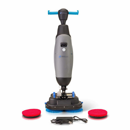 Prolux PLCC430BN Cordless Commercial Micro Dual Brush Floor Cleaner, Scrubber and Buffer