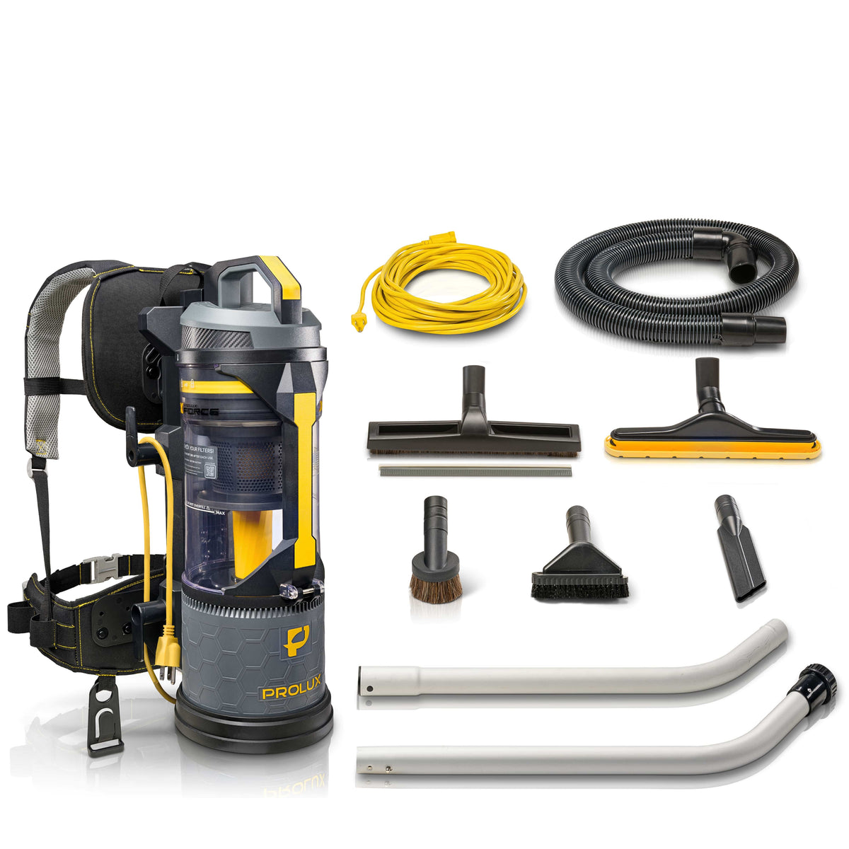 DEMO Prolux XForce Pro Commercial Backpack Vacuum w. 1.5 inch Attachment Kit