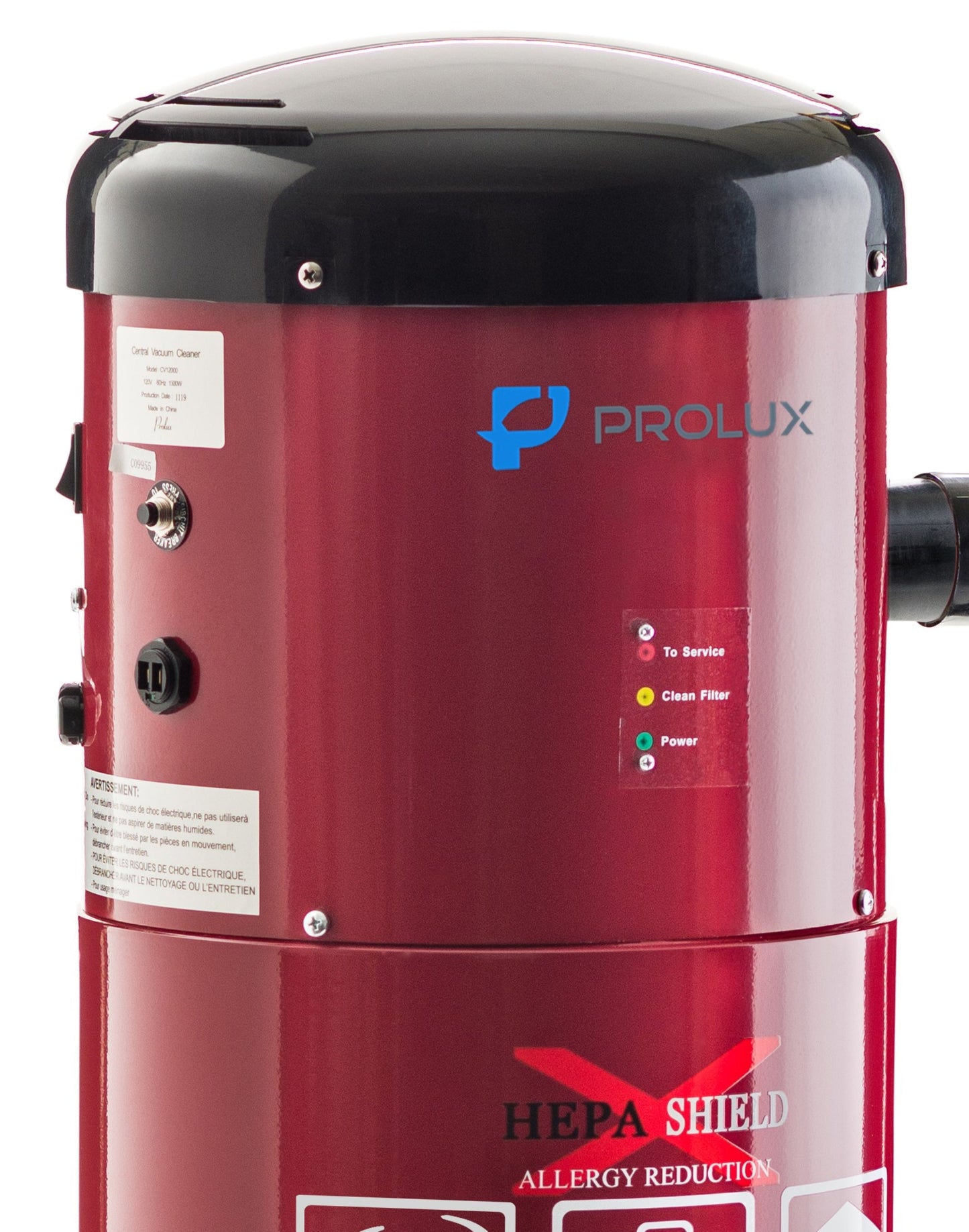 Prolux CV12000 Central Vacuum Unit System with Prolux Electric Hose Power Nozzle Kit and 25 Year Warranty