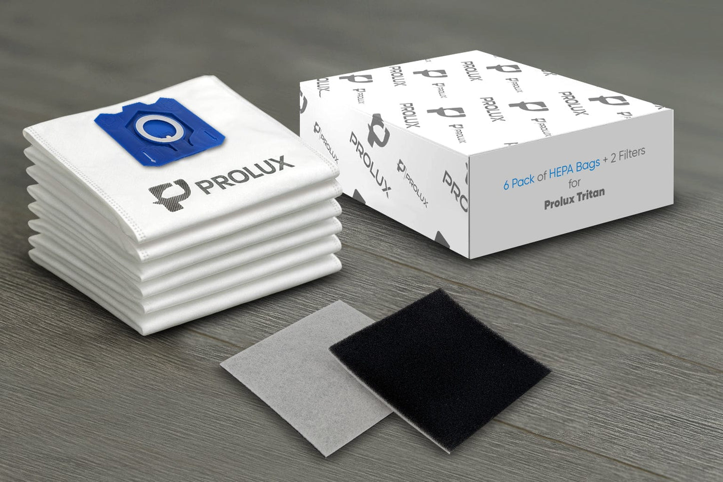6 Pack of HEPA Bags and 2 Post Filters for the Prolux Tritan Canister Vacuum Cleaner